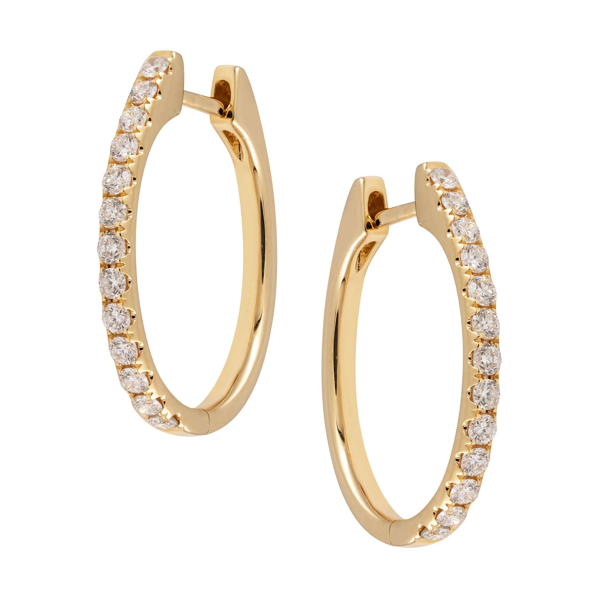 Yellow Gold Diamond Hoop Earrings