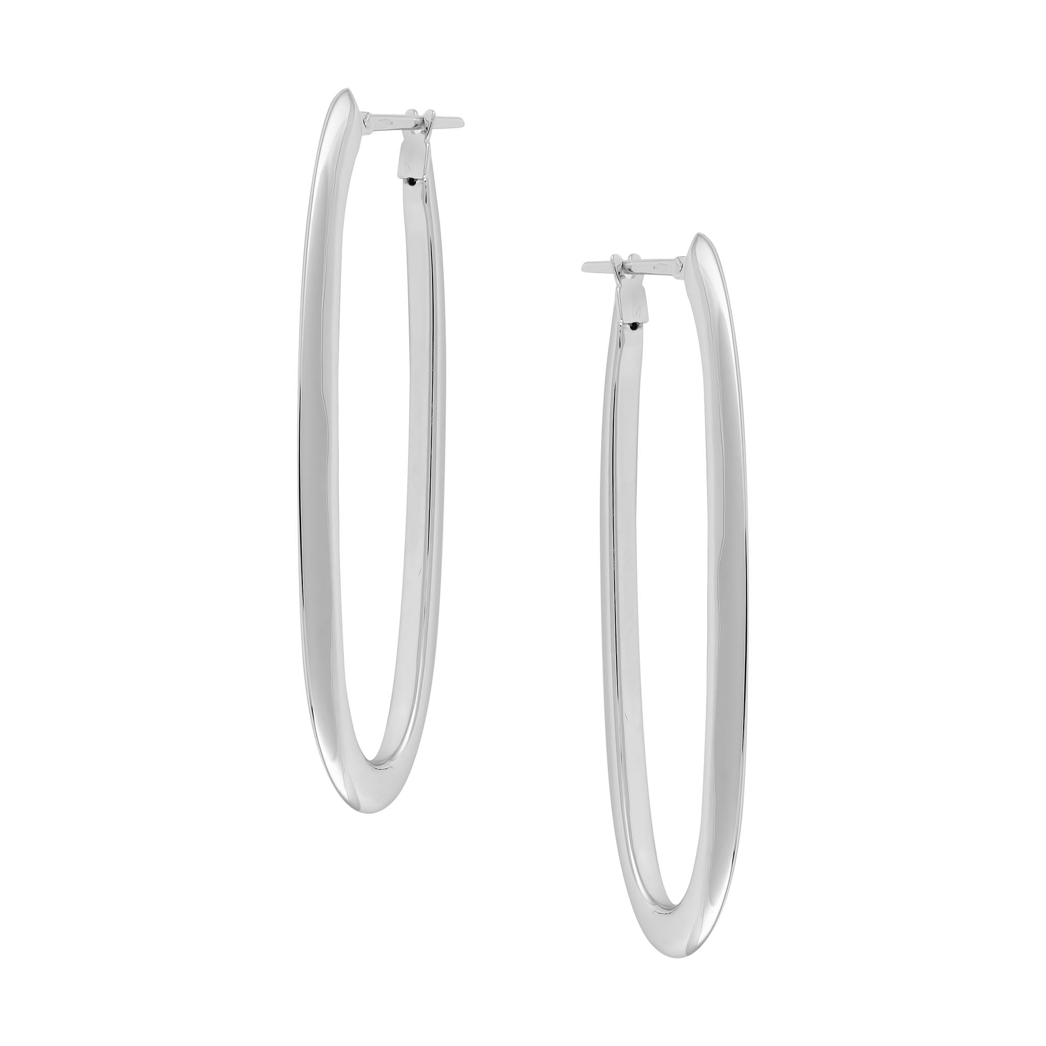 White Gold Hoop Earrings