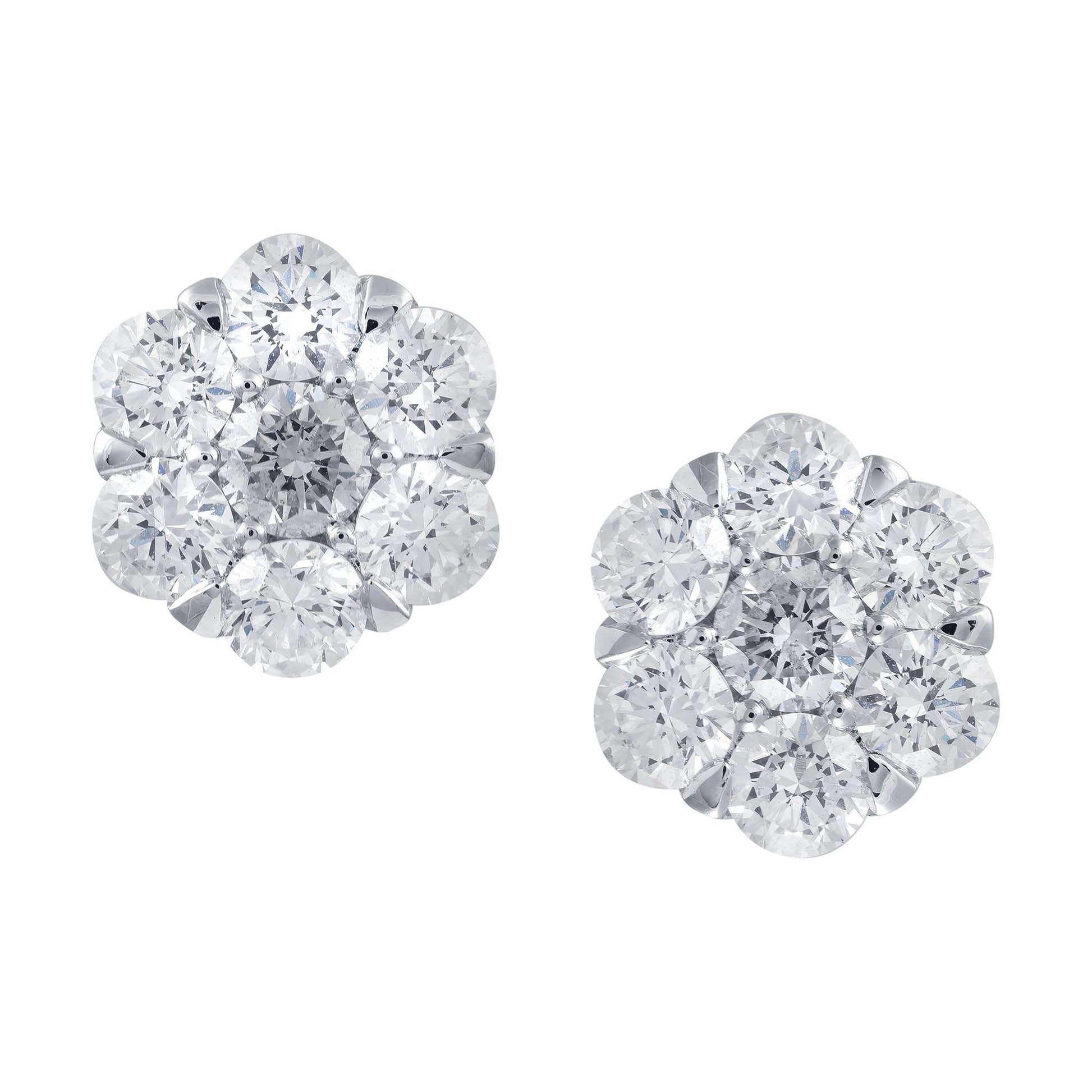 Diamond Cluster stud Earrings