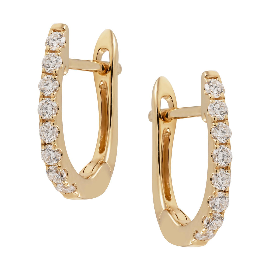 Yellow Gold Diamond Hoop Earrings