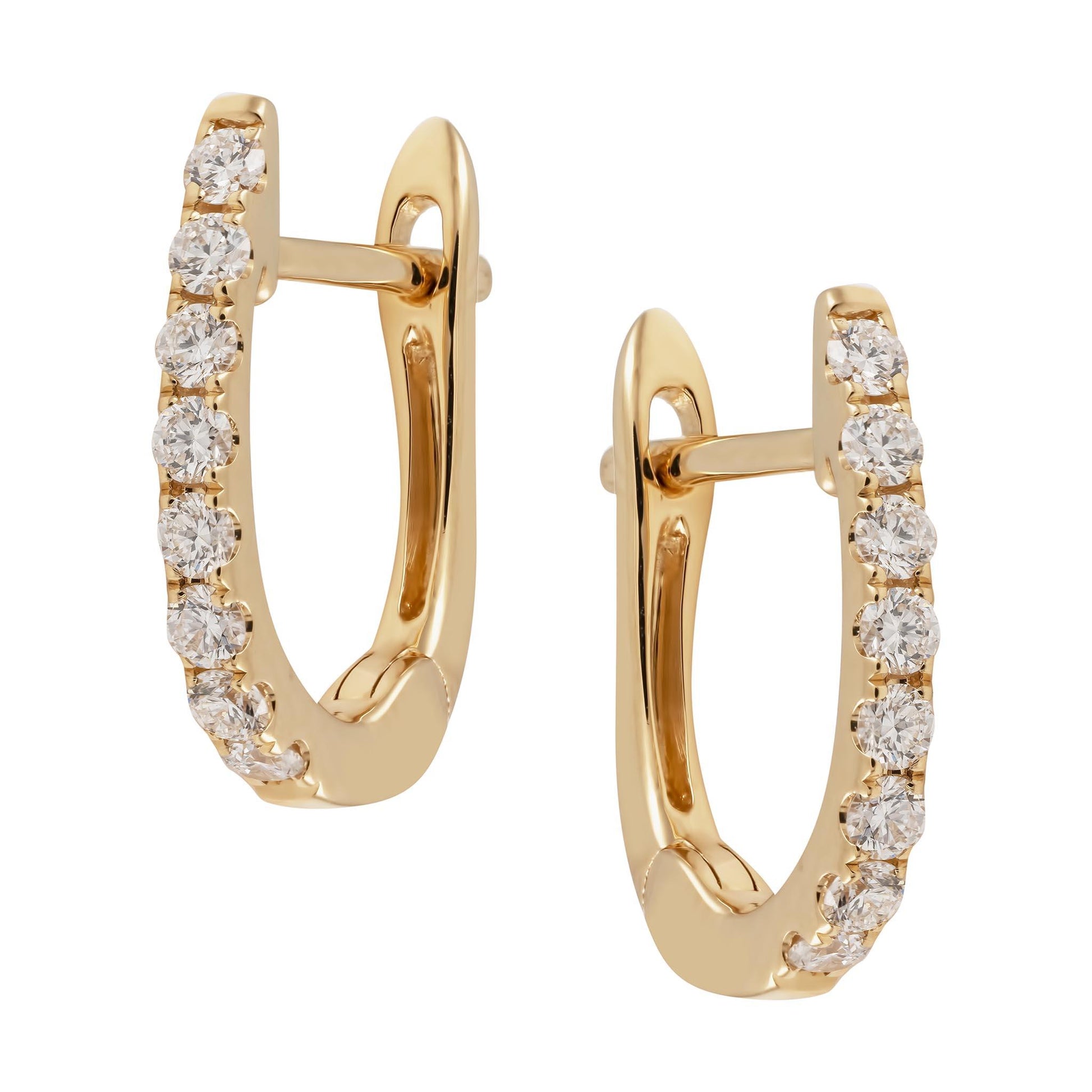 Yellow Gold Diamond Hoop Earrings