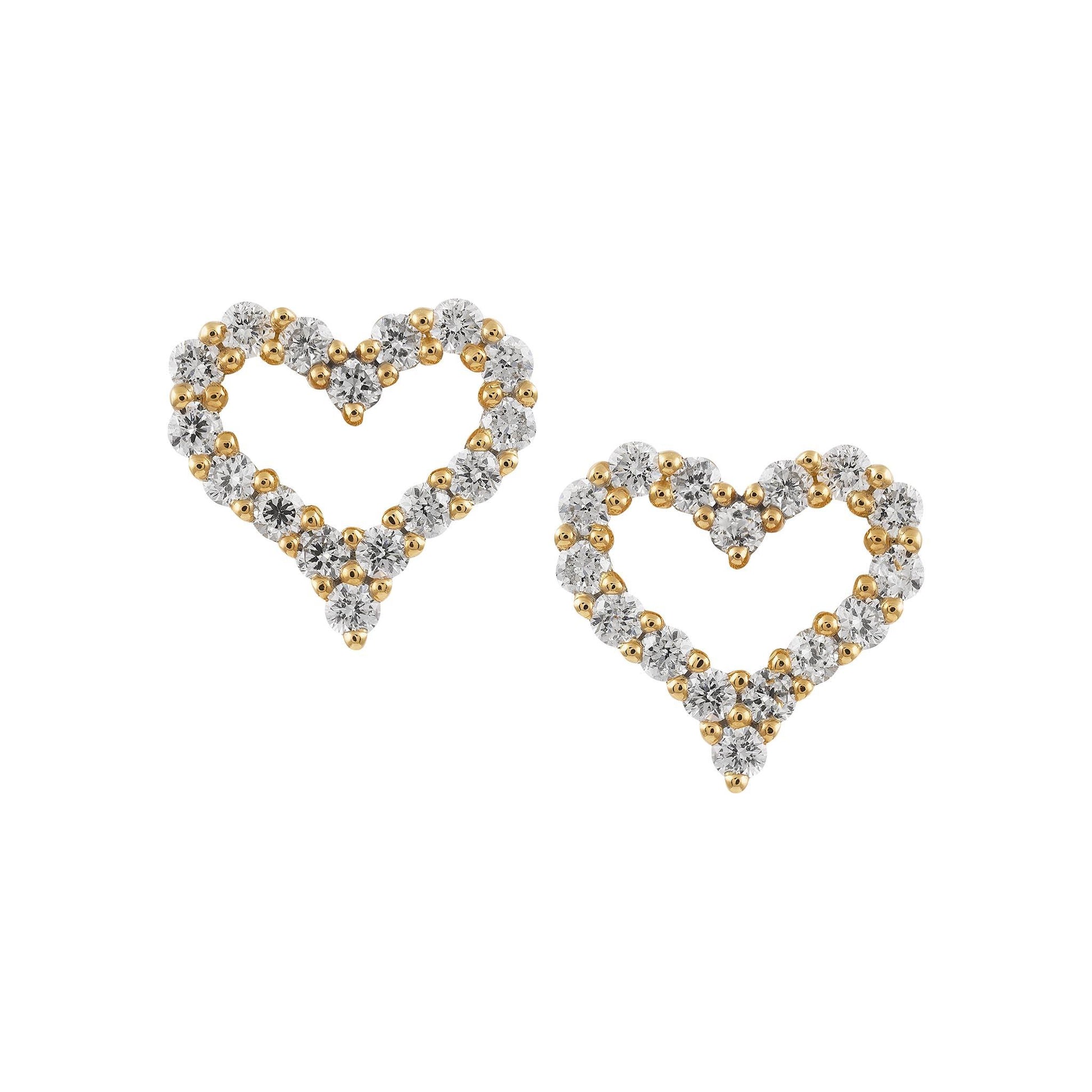 Heart Shaped Diamond Studs