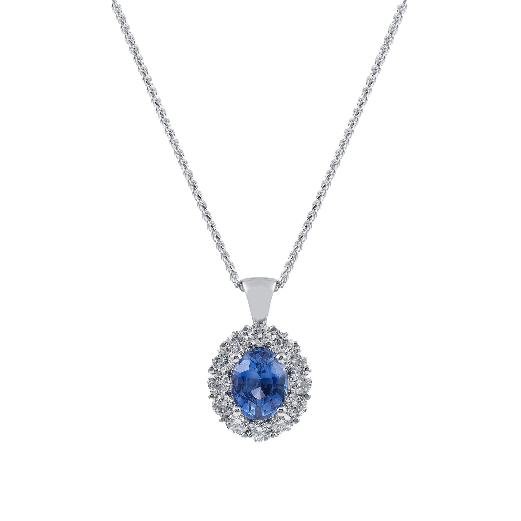 Ceylon Sapphire Diamond Pendants