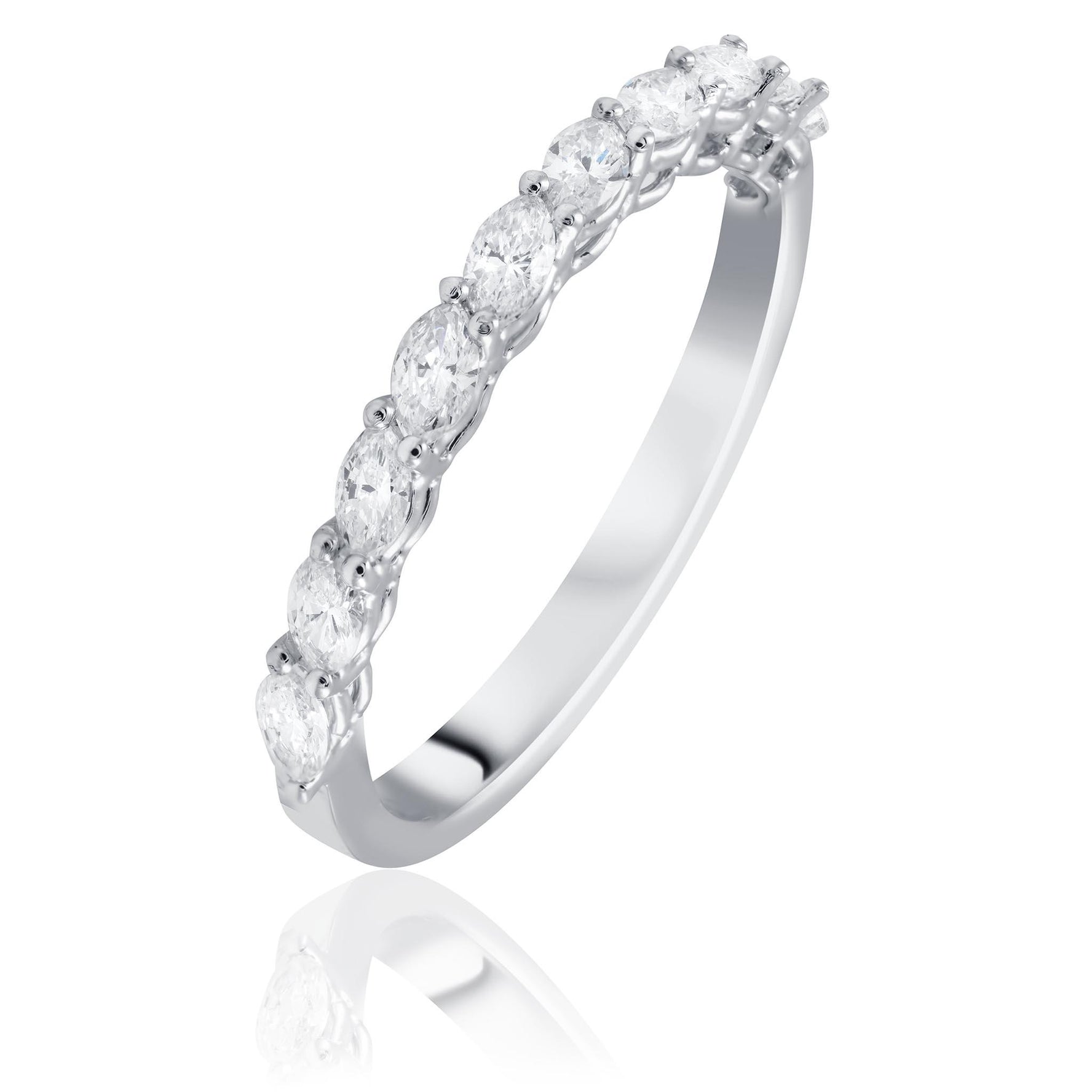 marquise cut diamond wedding band