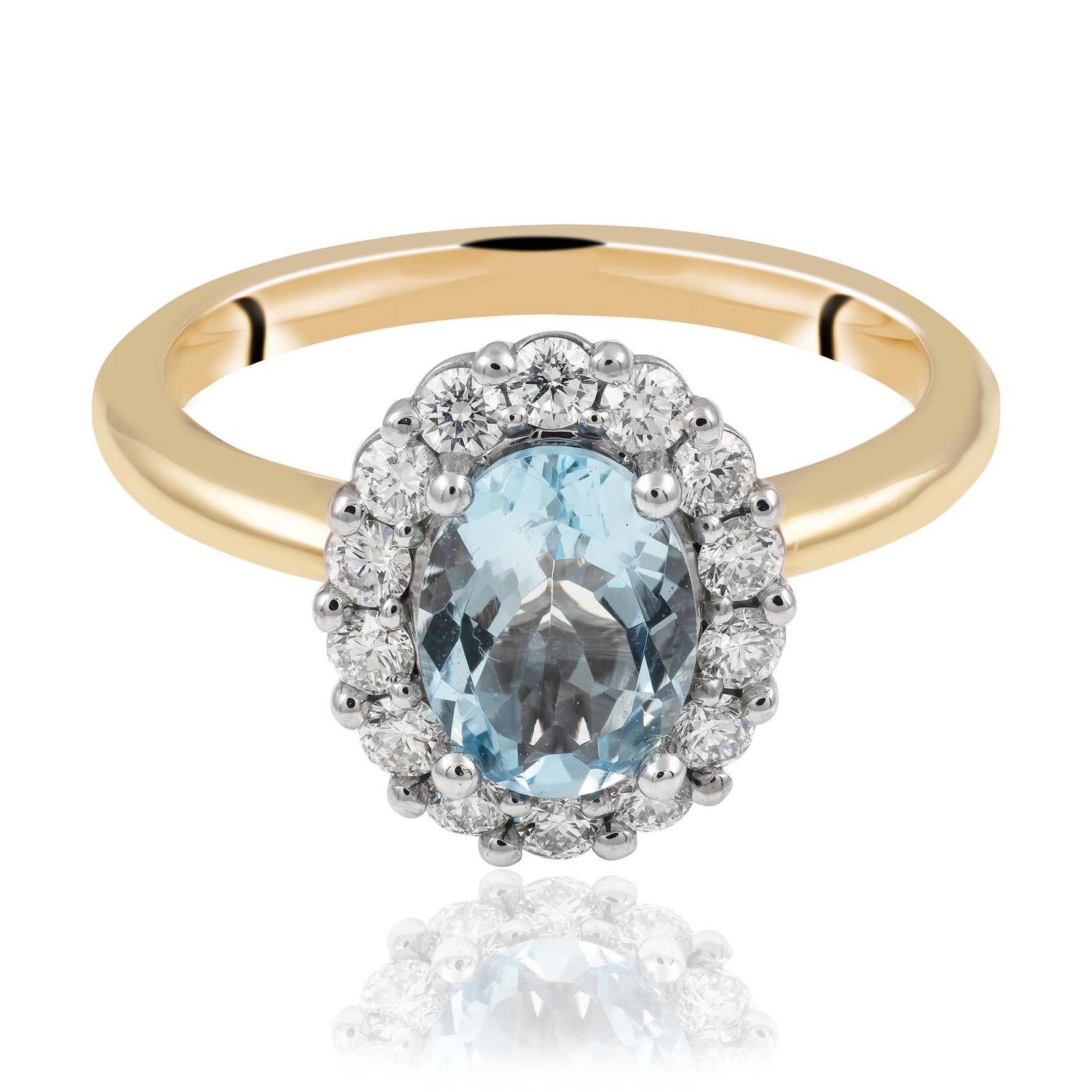 Aquamarine and Diamond Ring