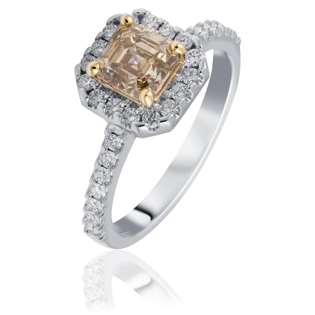 Cognac Diamond Engagement Ring