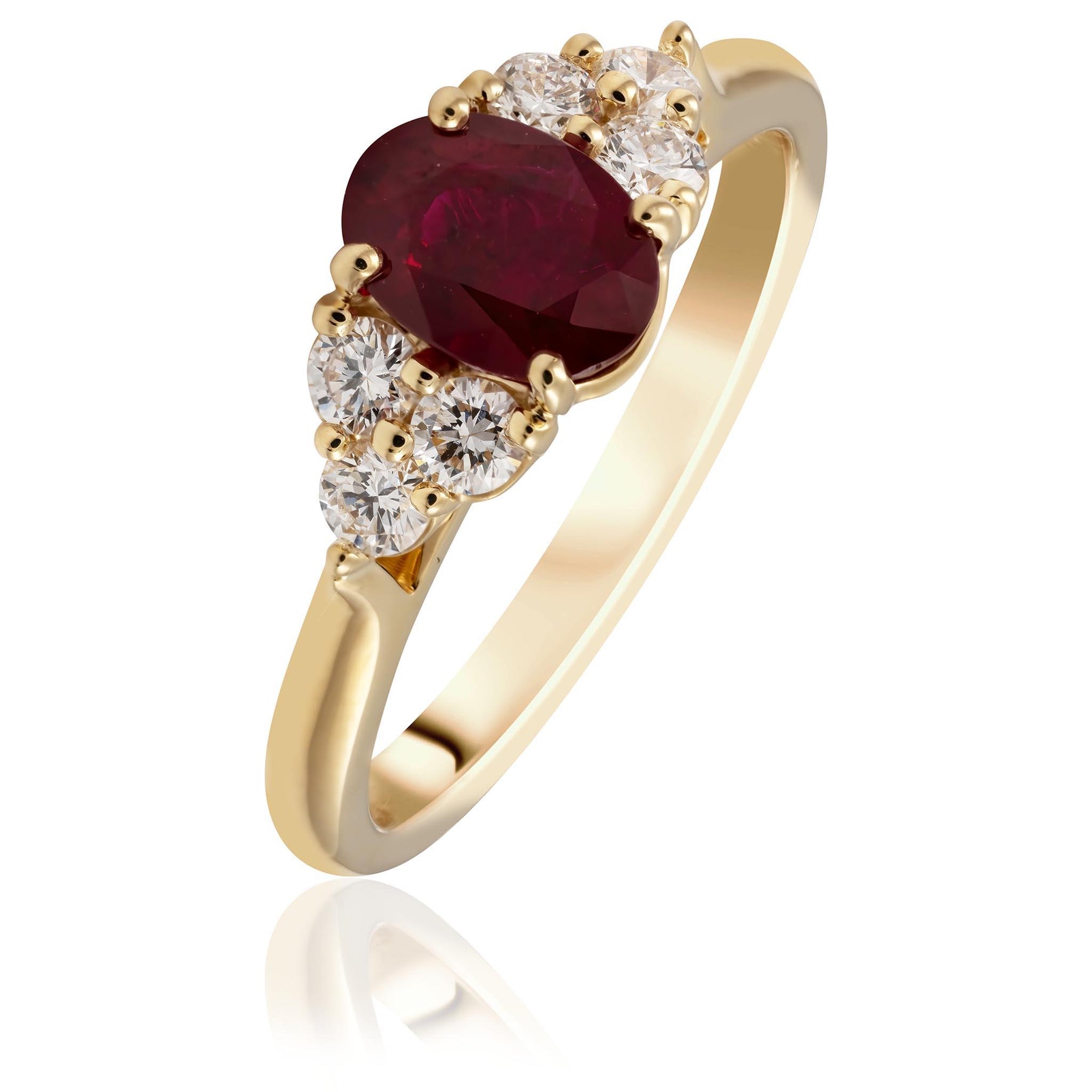 Burmese and diamond ring