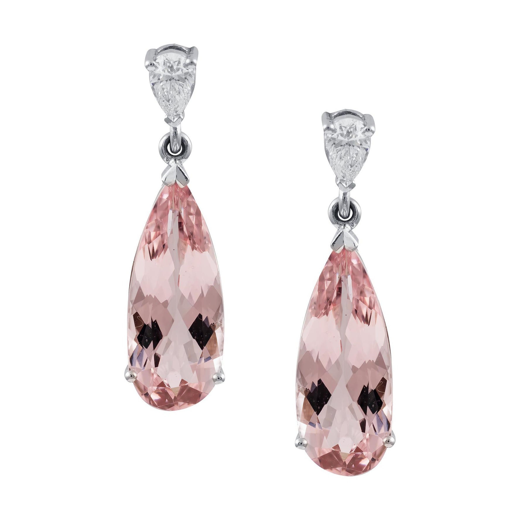 Morganite and diamond earrings