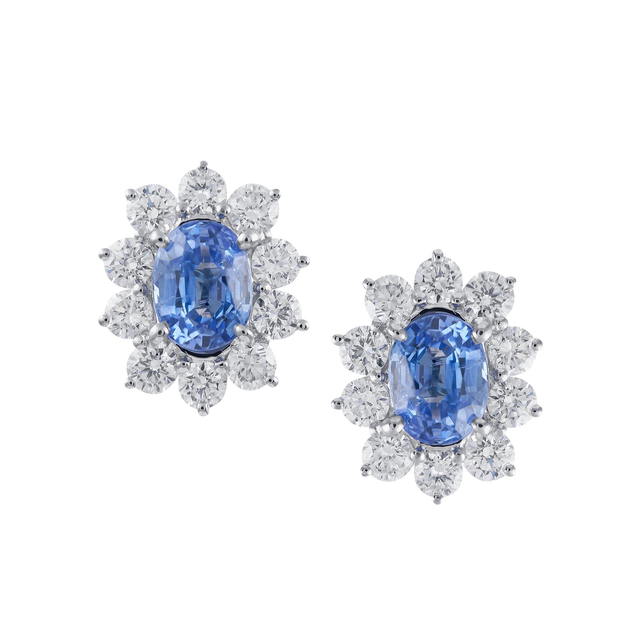 Ceylon Sapphire Stud Earring