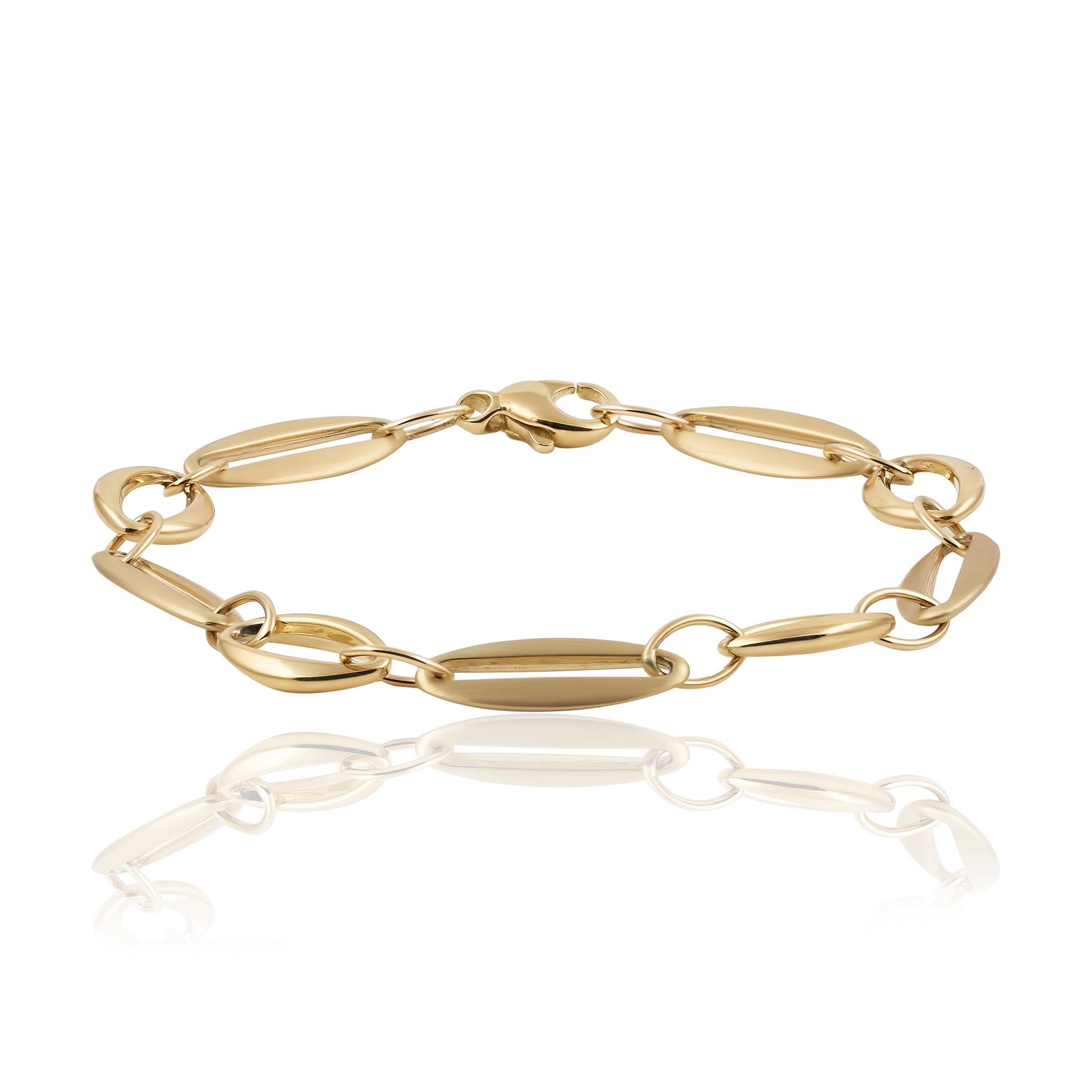 9cy yellow gold bracelet, satin finish
