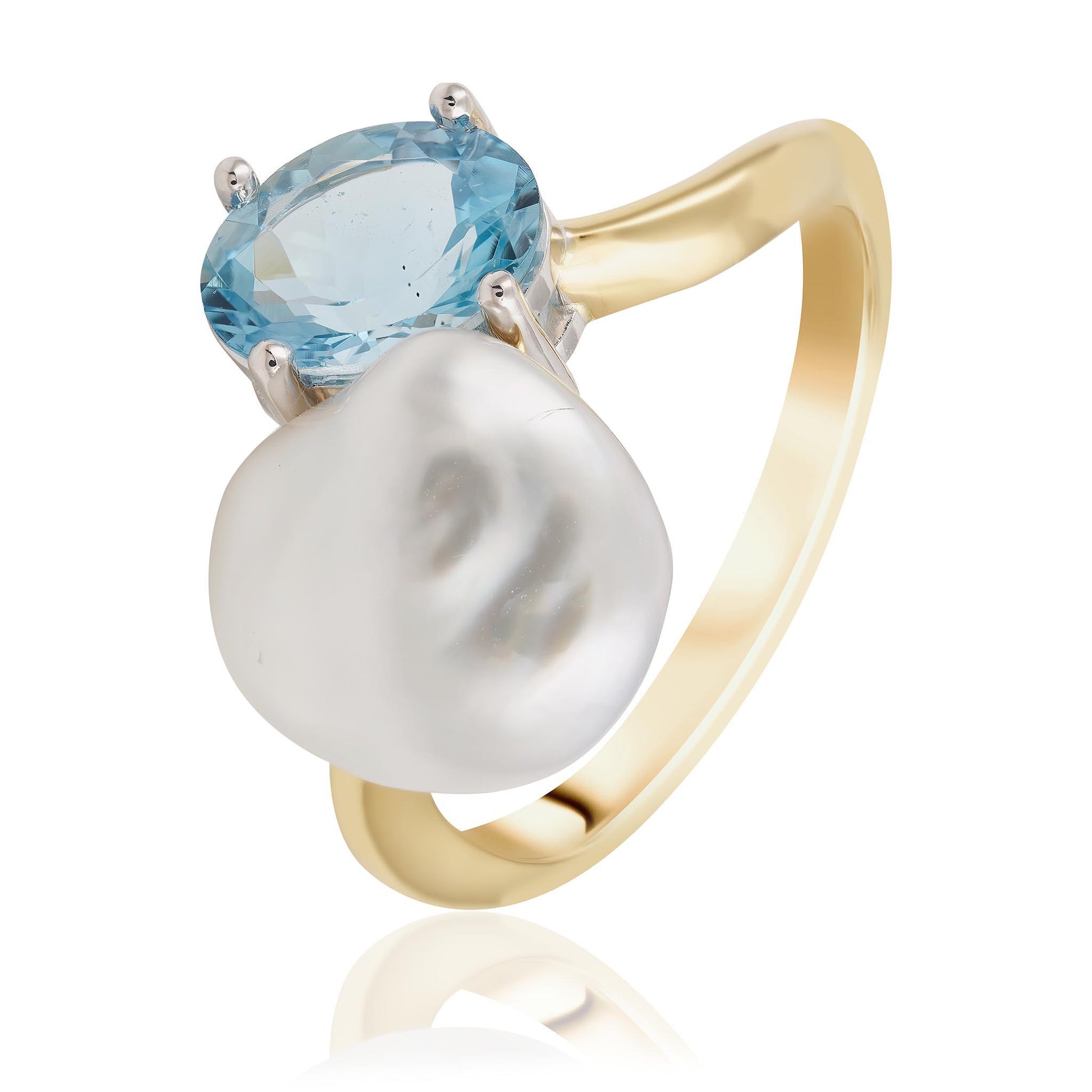 Pearl and Aquamarine Ring