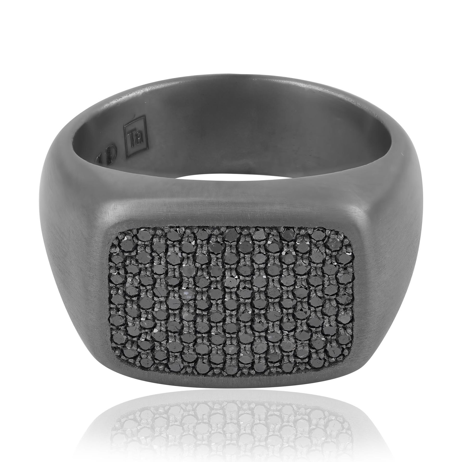 Tantalum and Black Diamond Ring