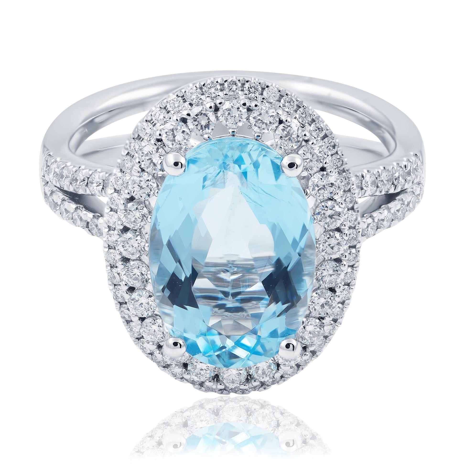 Aquamarine Coloured Gemstone Ring