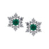 Emerald and diamond studs