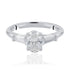 Oval cut and tampered baguette diamond engagement ring