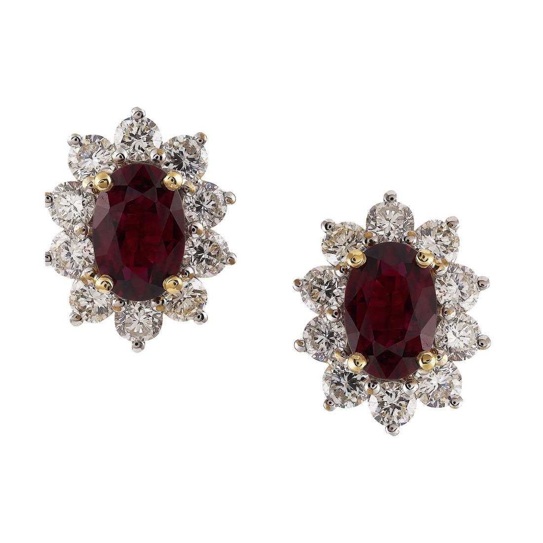 Ruby Flower Shaped Studs