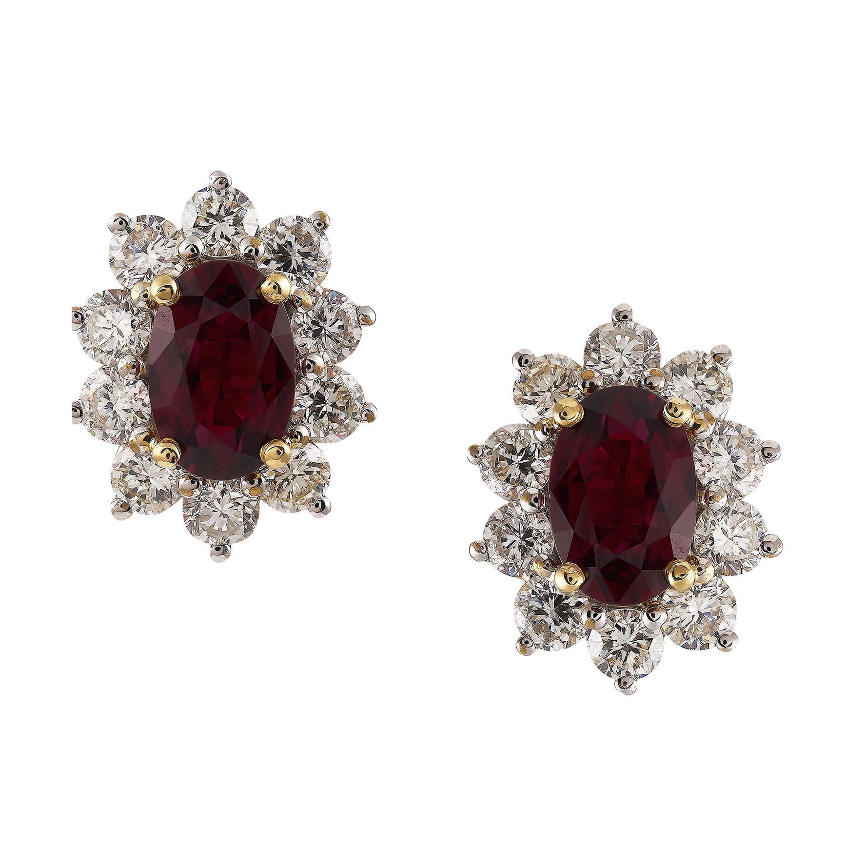 Ruby Flower Shaped Studs