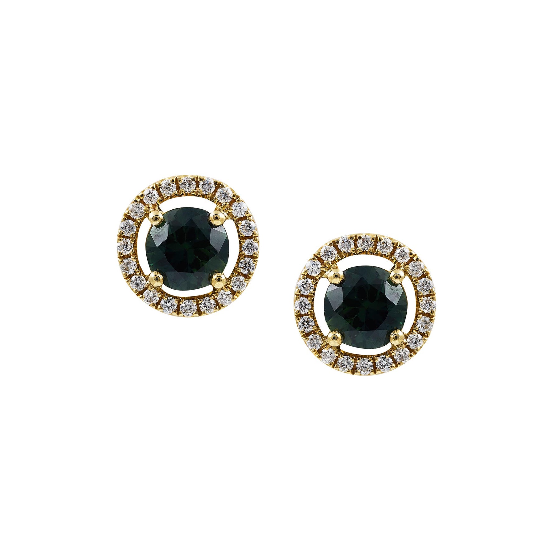 Green Blue Sapphire Earrings