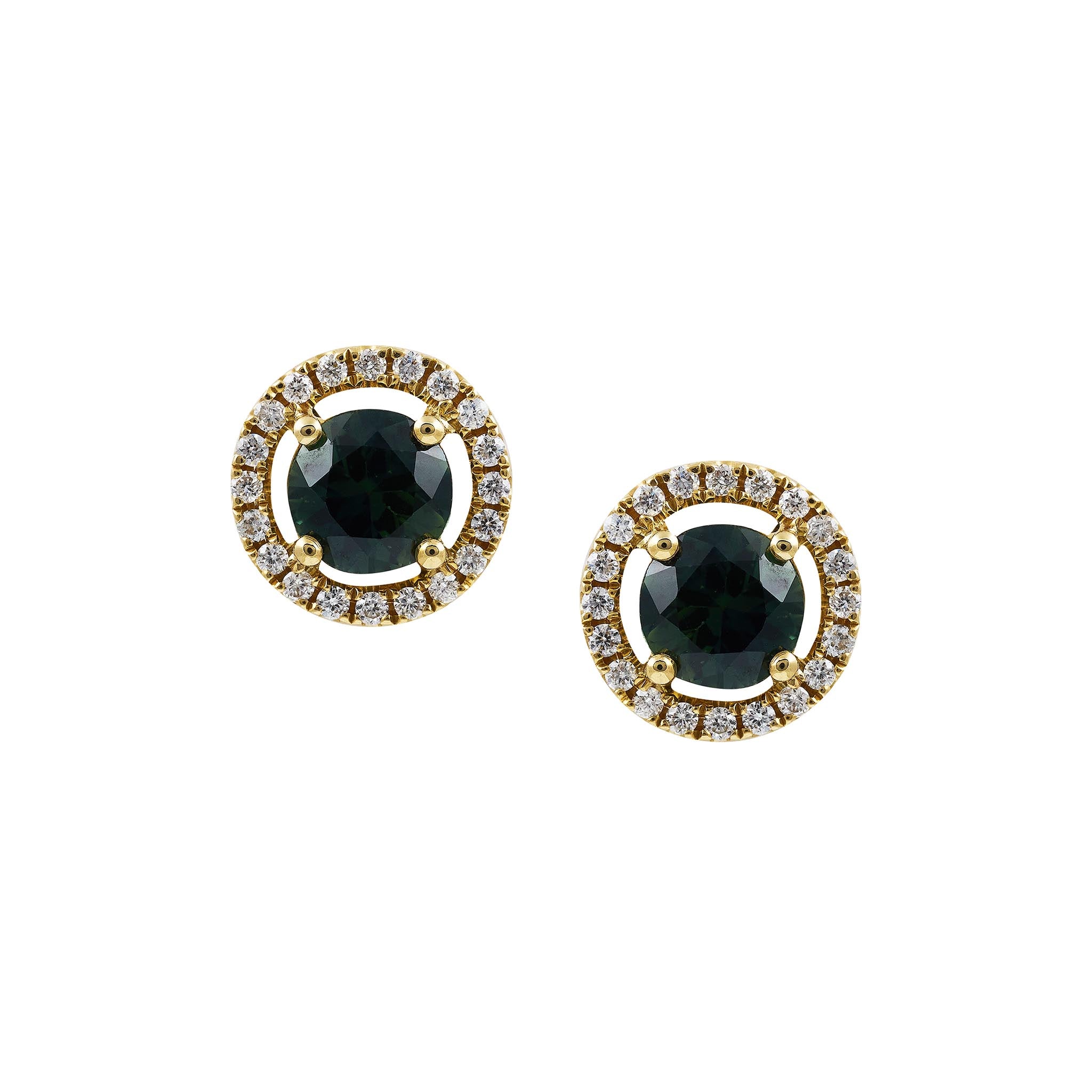 Green Blue Sapphire Earrings
