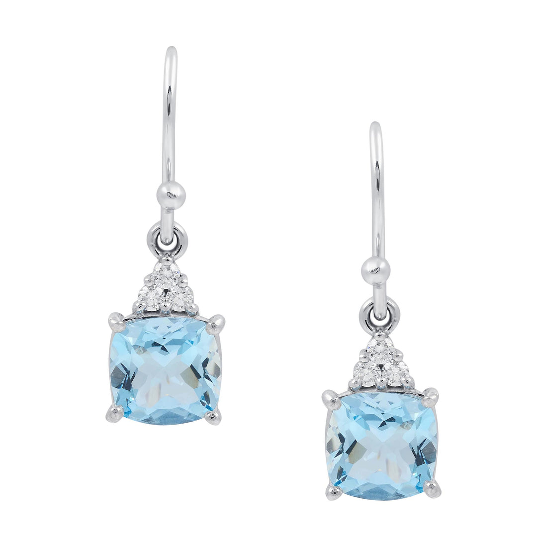 Aquamarine and Diamond Earrings
