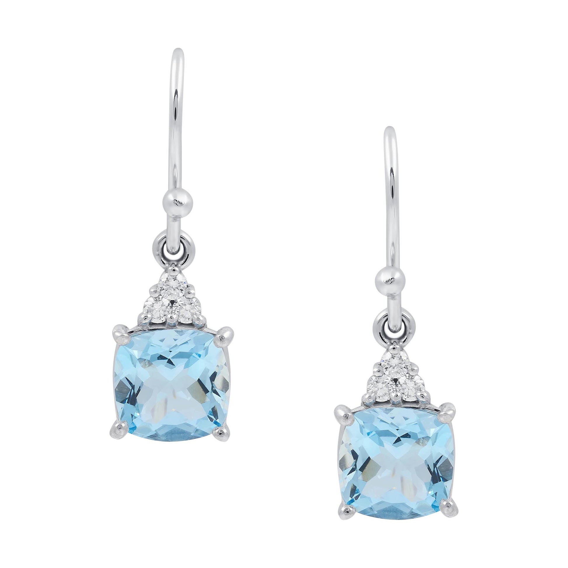 Aquamarine and Diamond Earrings