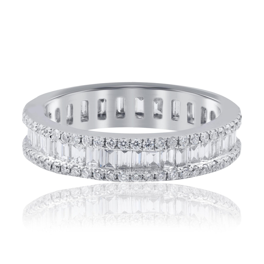 Baguette cut diamond full hoop