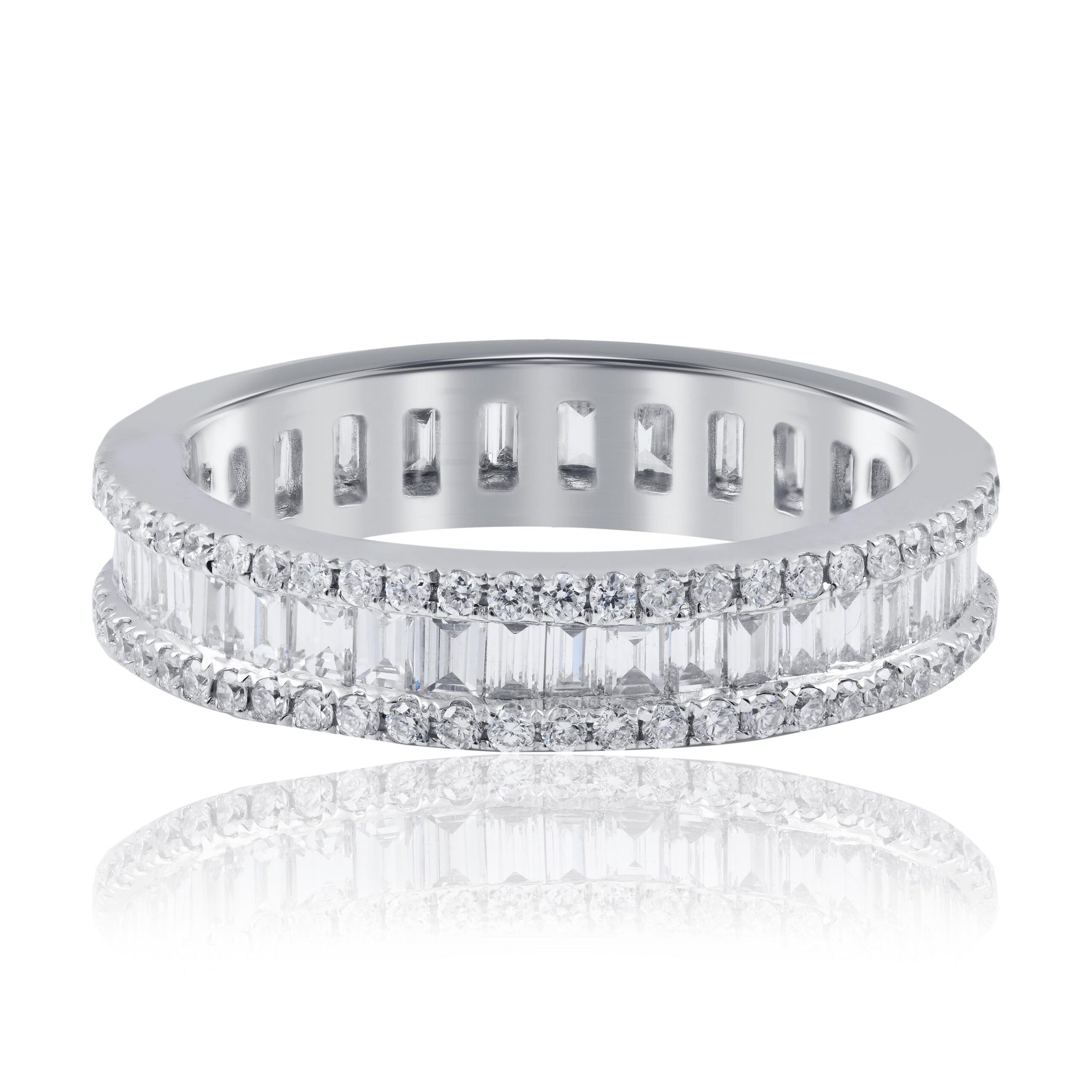 Baguette cut diamond full hoop