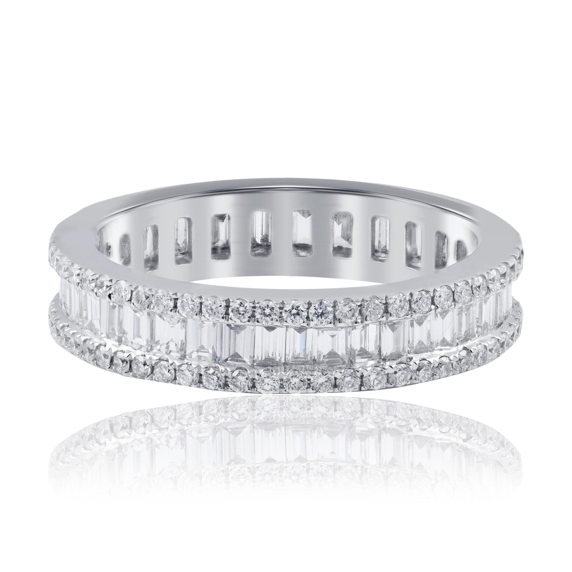 Baguette cut diamond full hoop