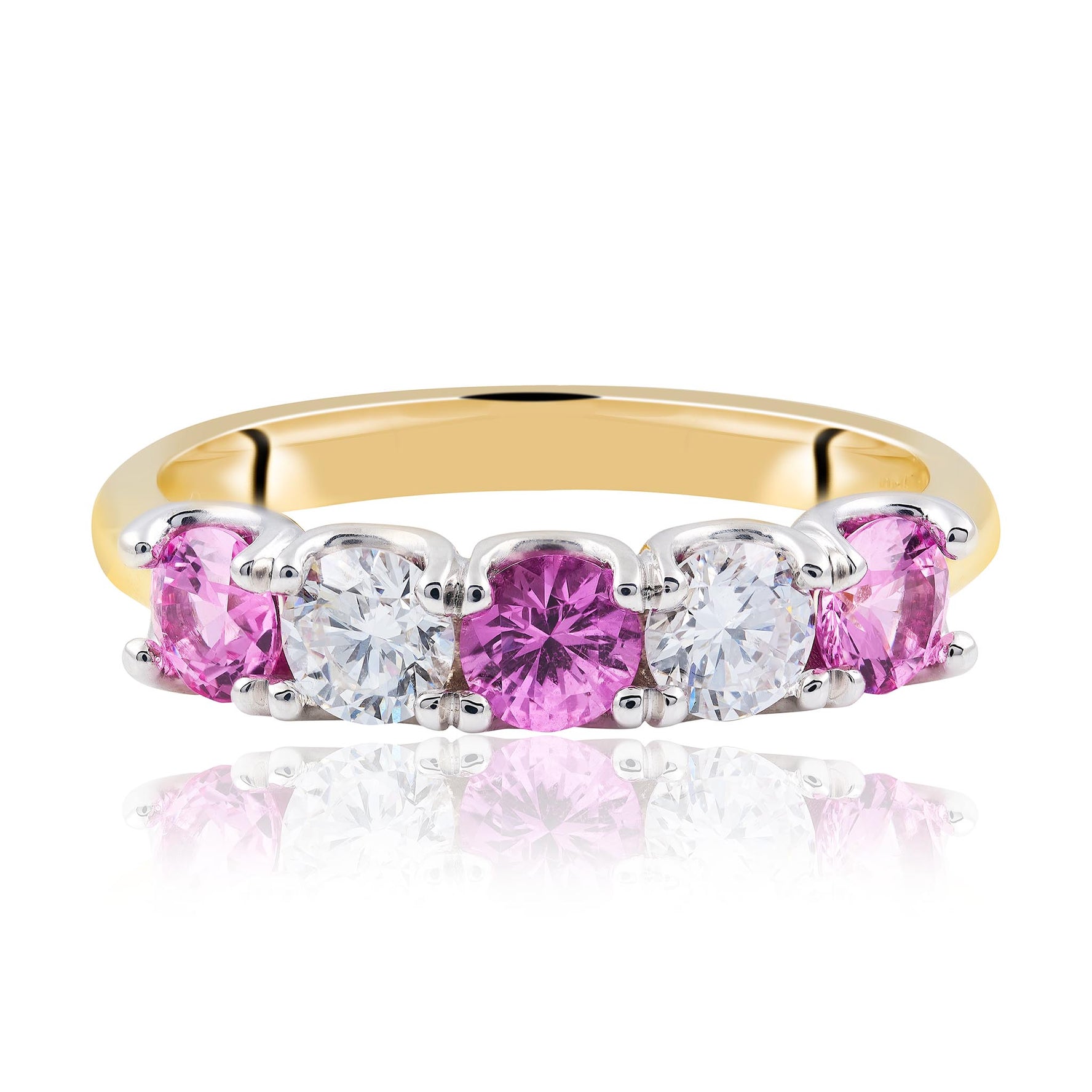 Pink Sapphire and Diamond Ring