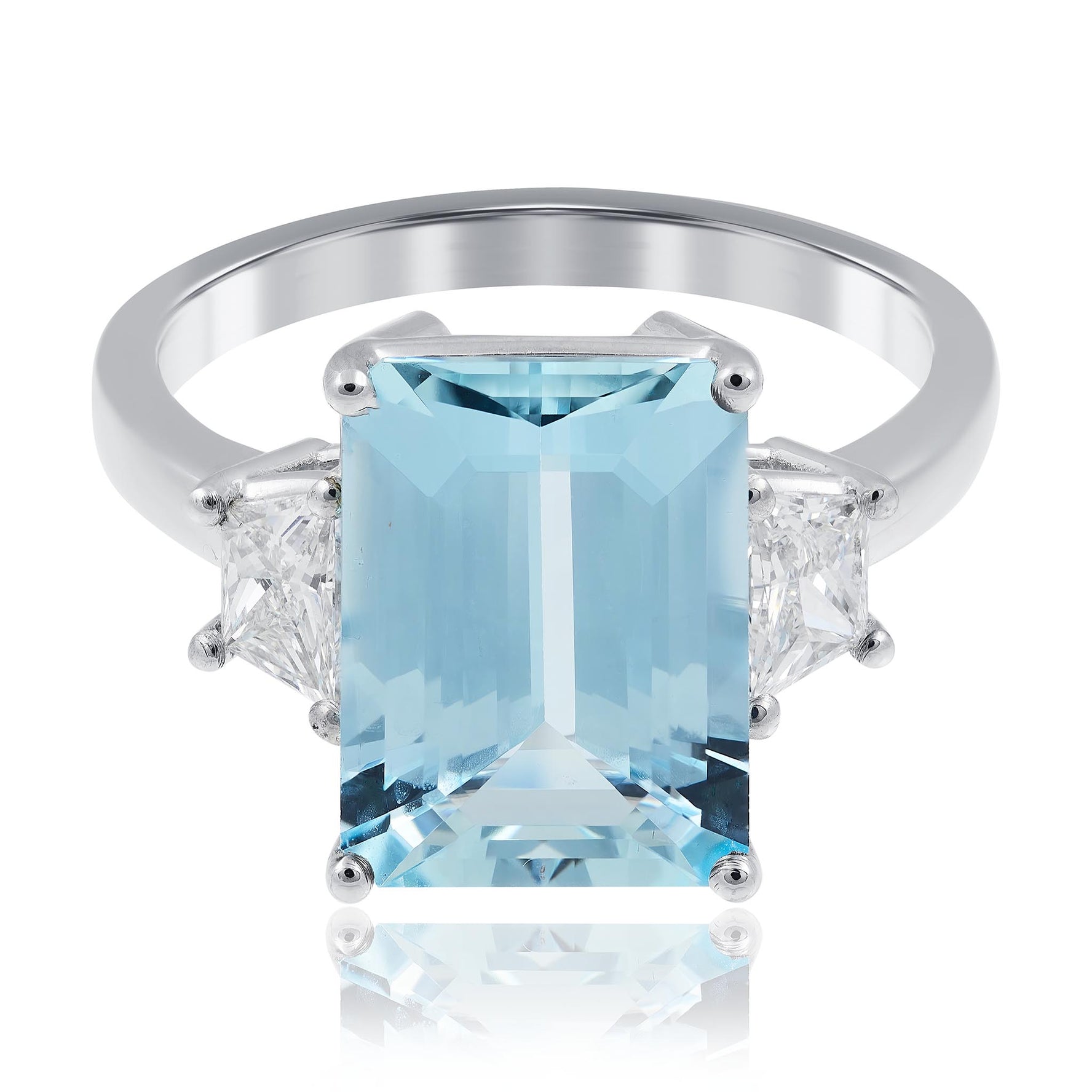 Aquamarine and Diamond Ring