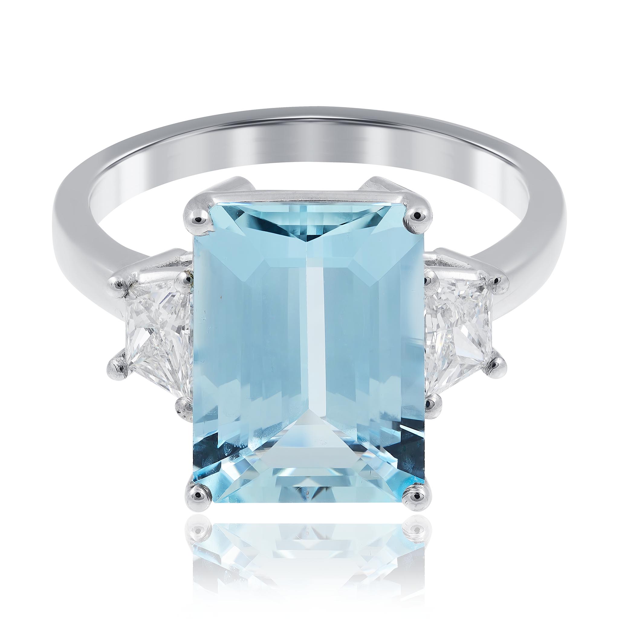 Aquamarine and Diamond Ring