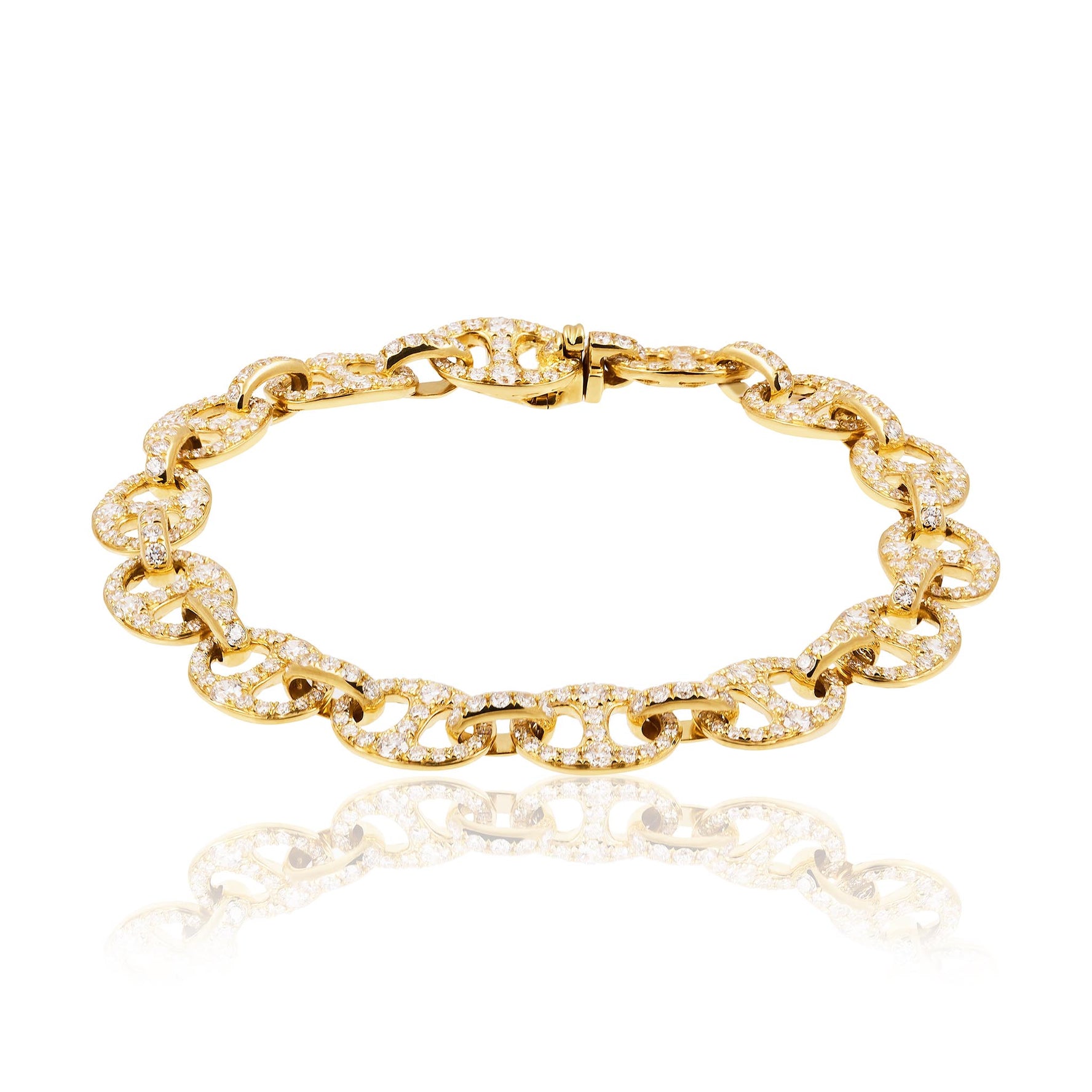 Diamond set Oval Link Bracelet