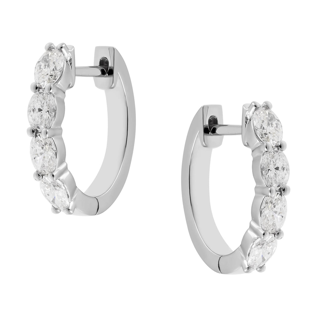 Oval Cut Diamond Hoops