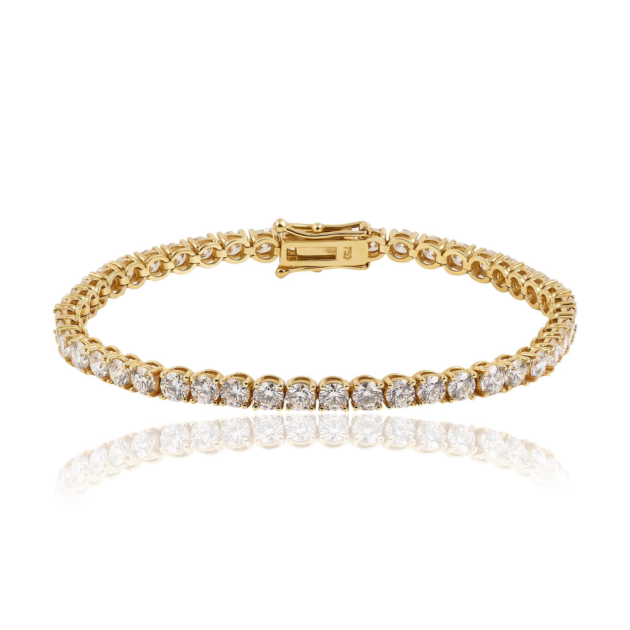Yellow Gold Diamond Tennis Bracelet