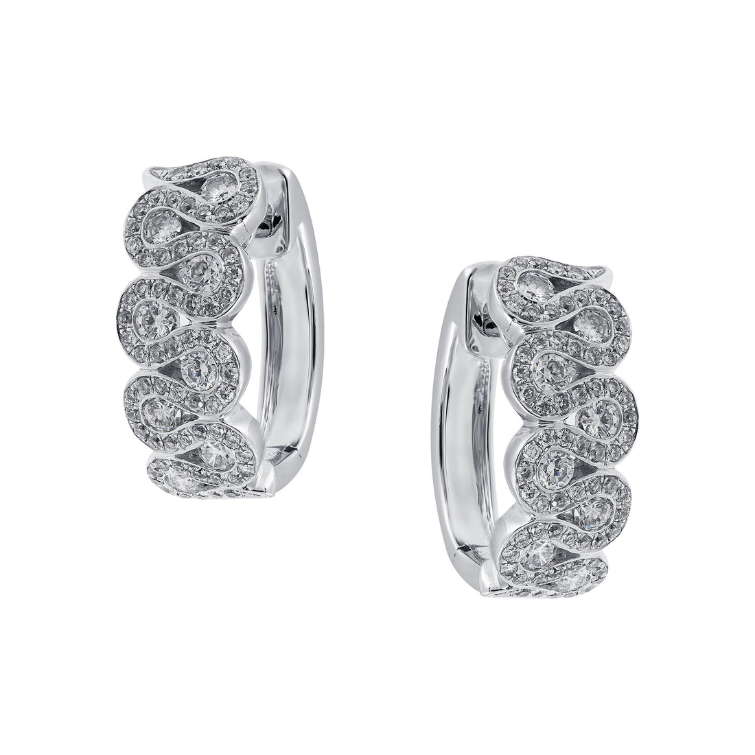 Snake pattern diamond hoops