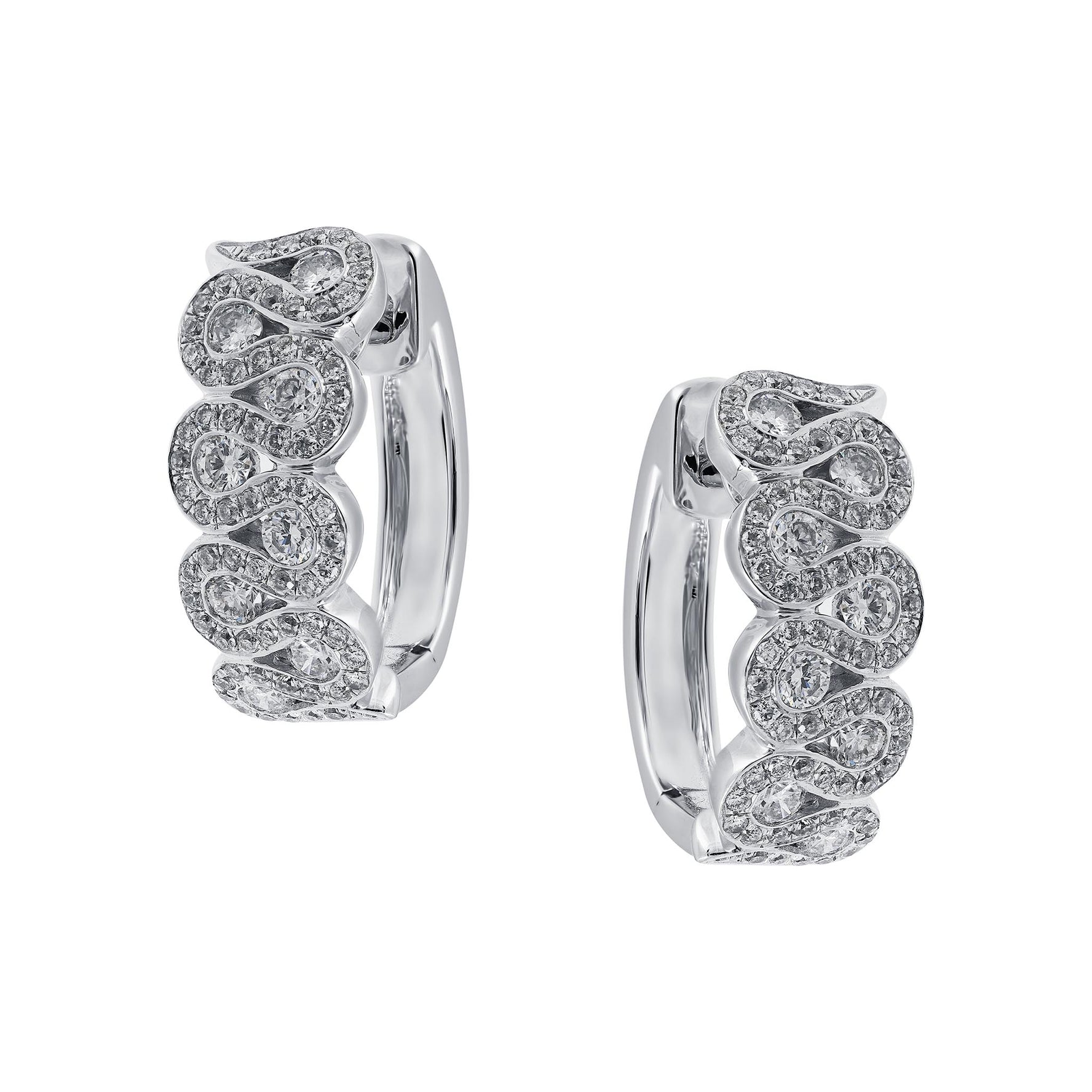 Snake pattern diamond hoops