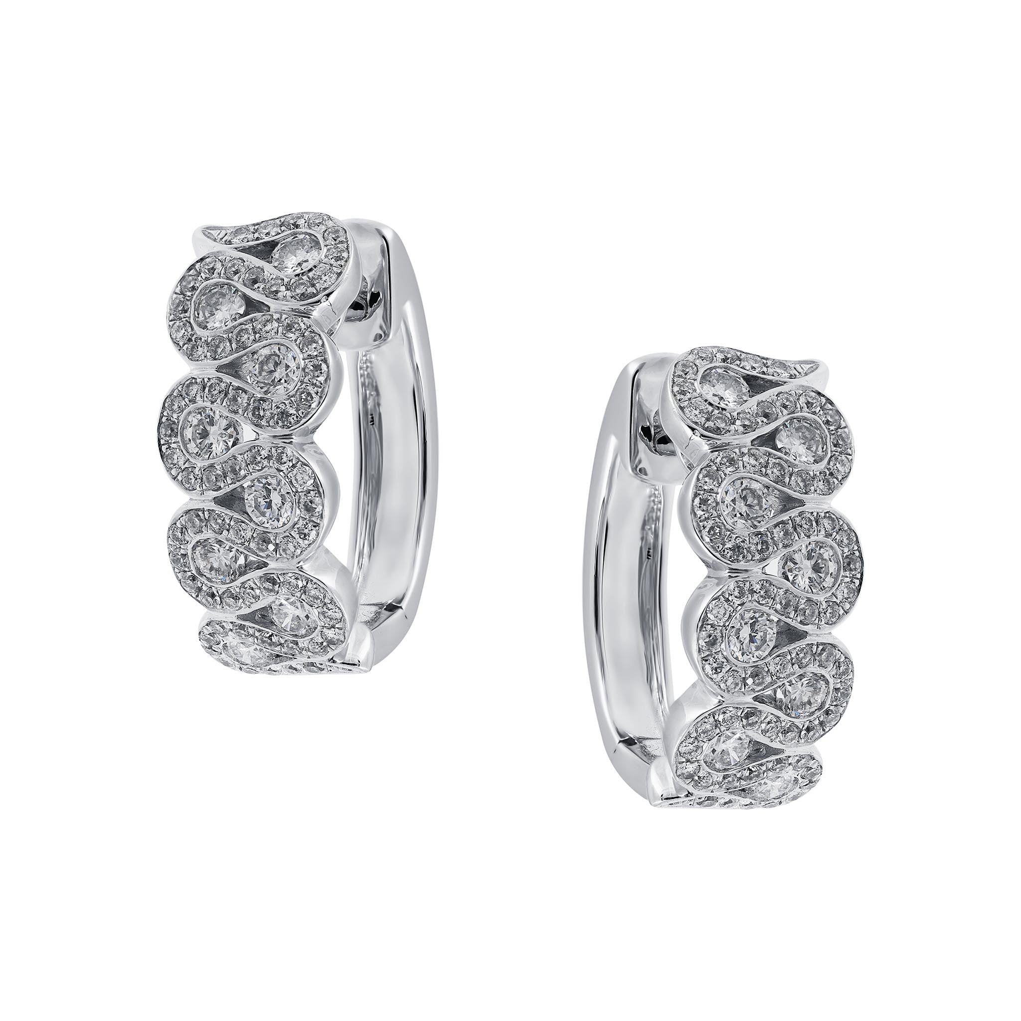 Snake pattern diamond hoops