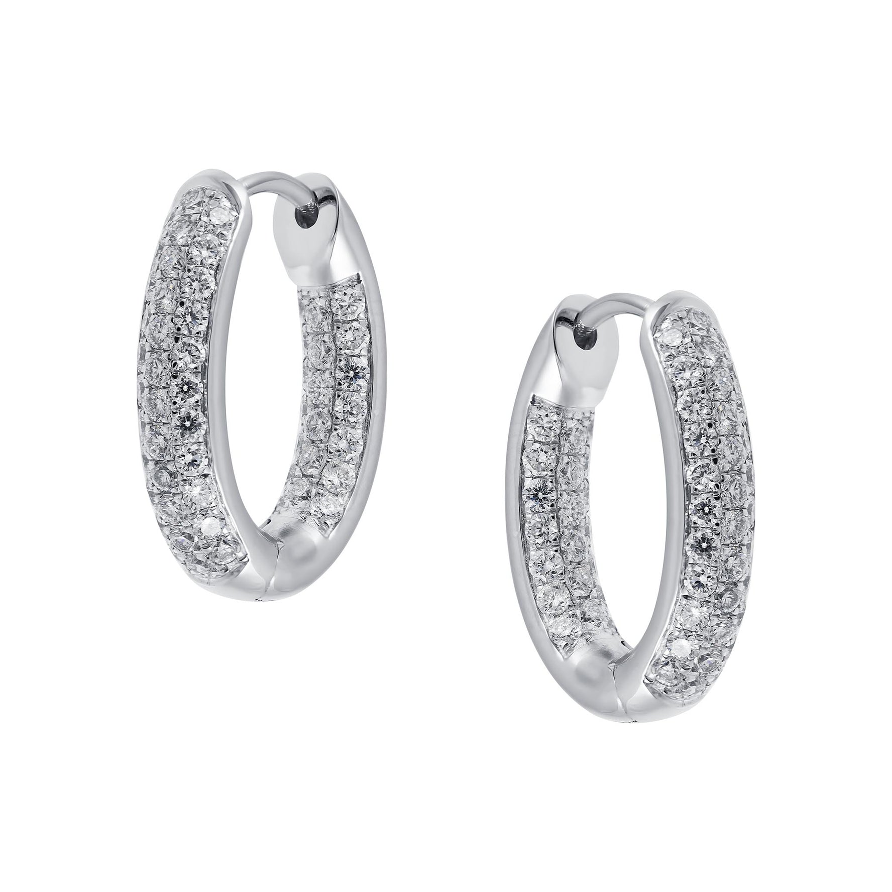 White Gold Diamond Huggies