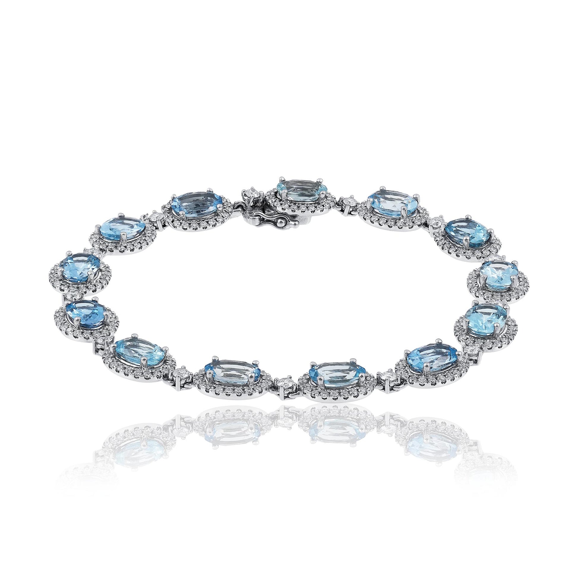 Aquamarine and diamond bracelet