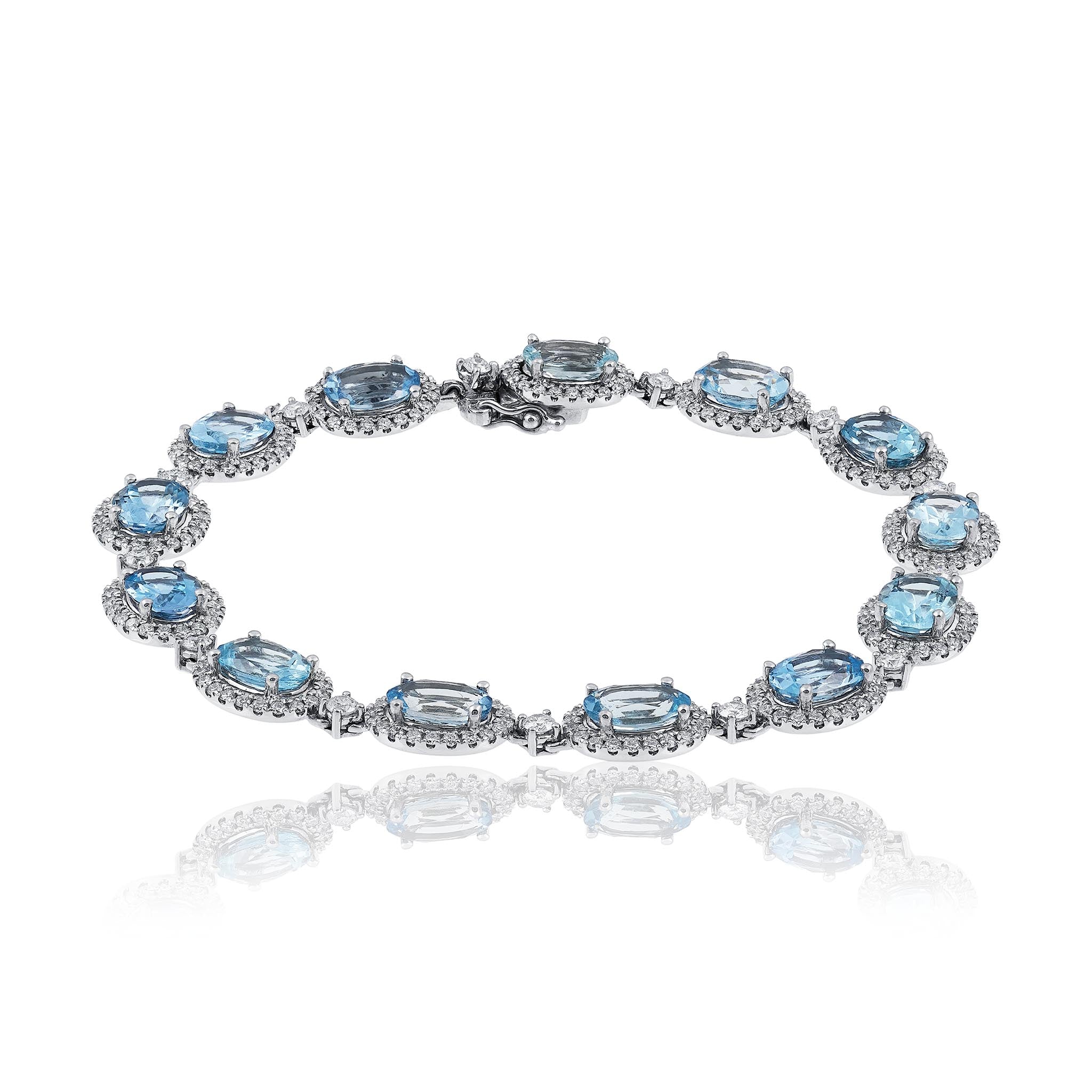 Aquamarine and diamond bracelet