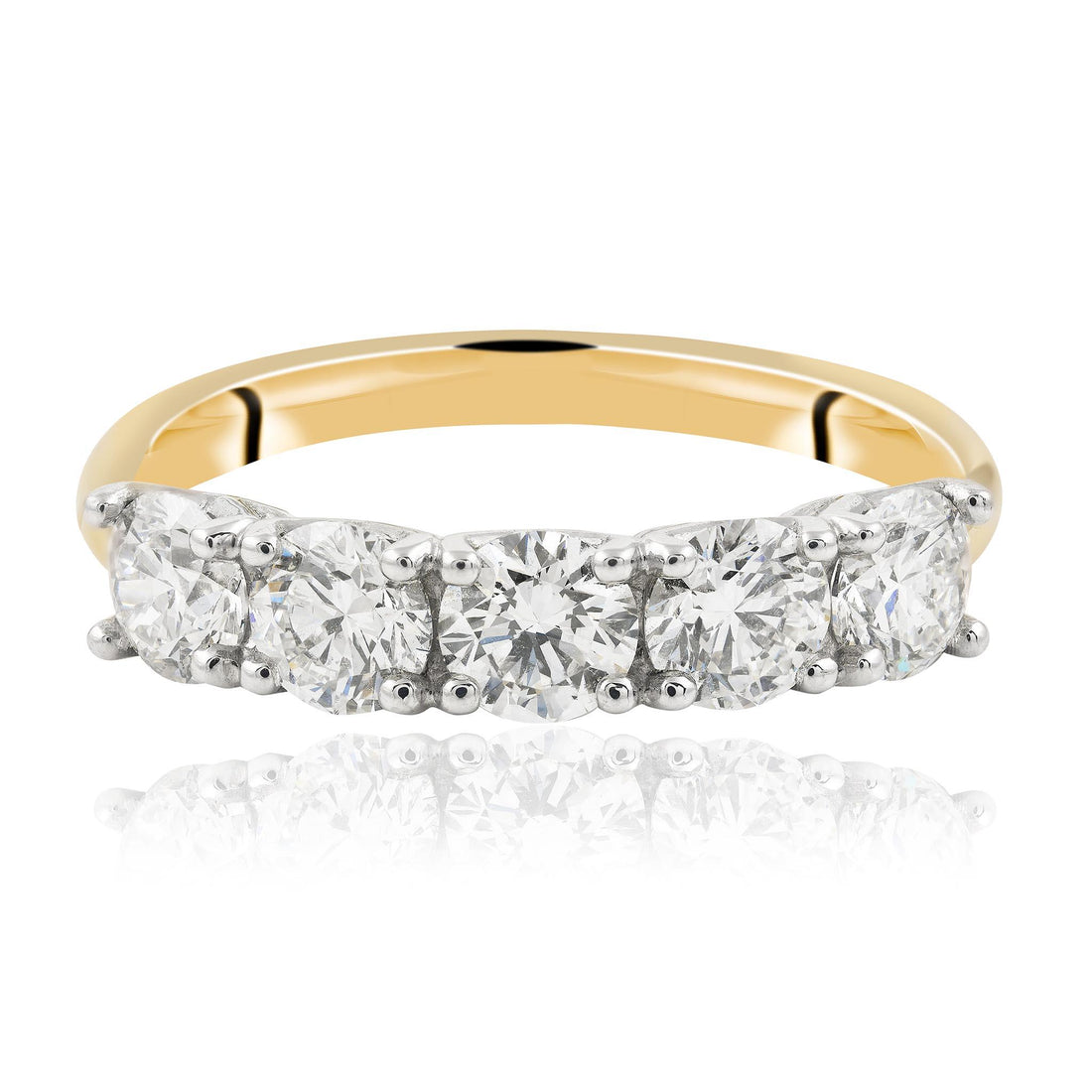 5=1.08ct Five Stone Two Tone Ring