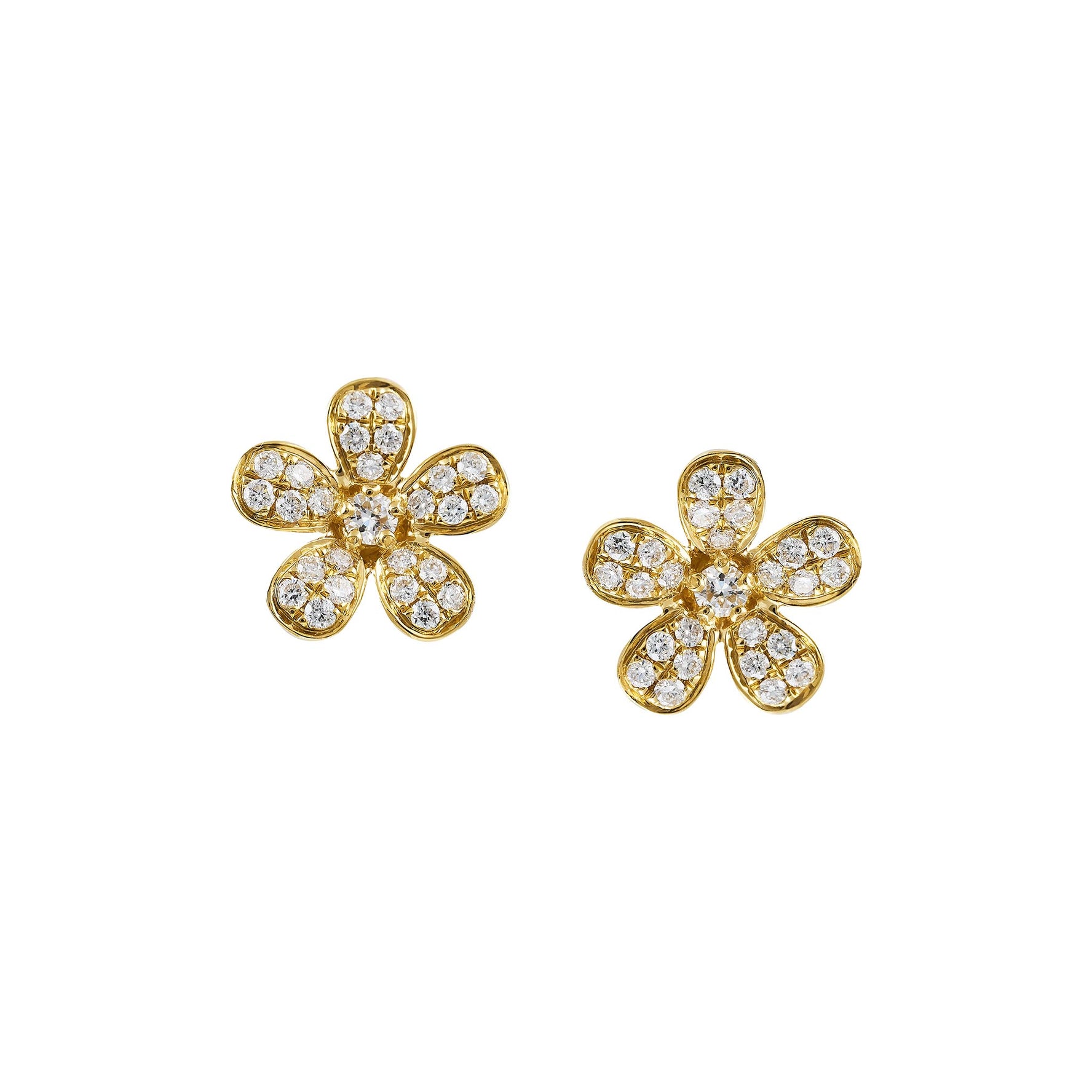 Flower Design Diamond Studs
