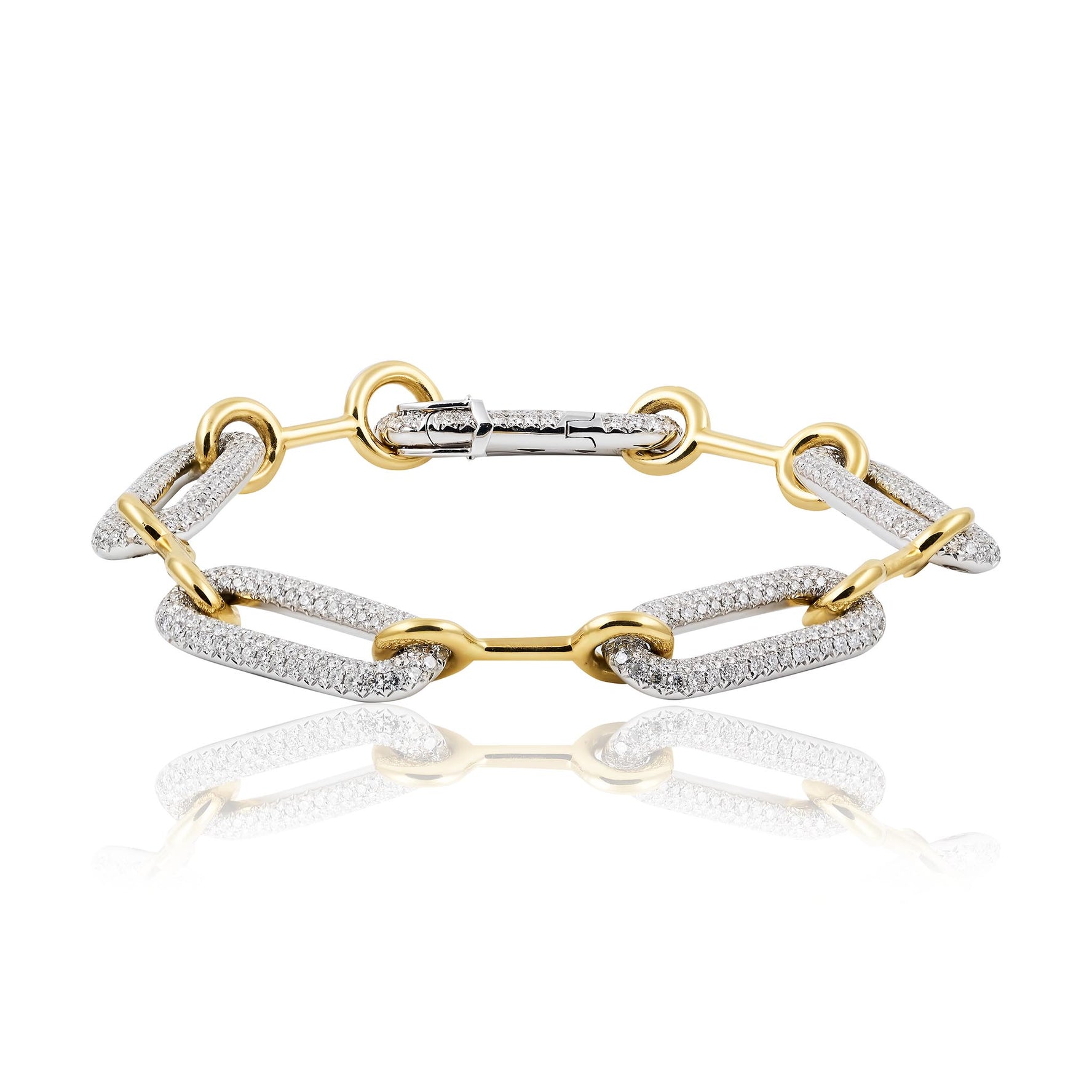 Diamond set oval link Bracelet