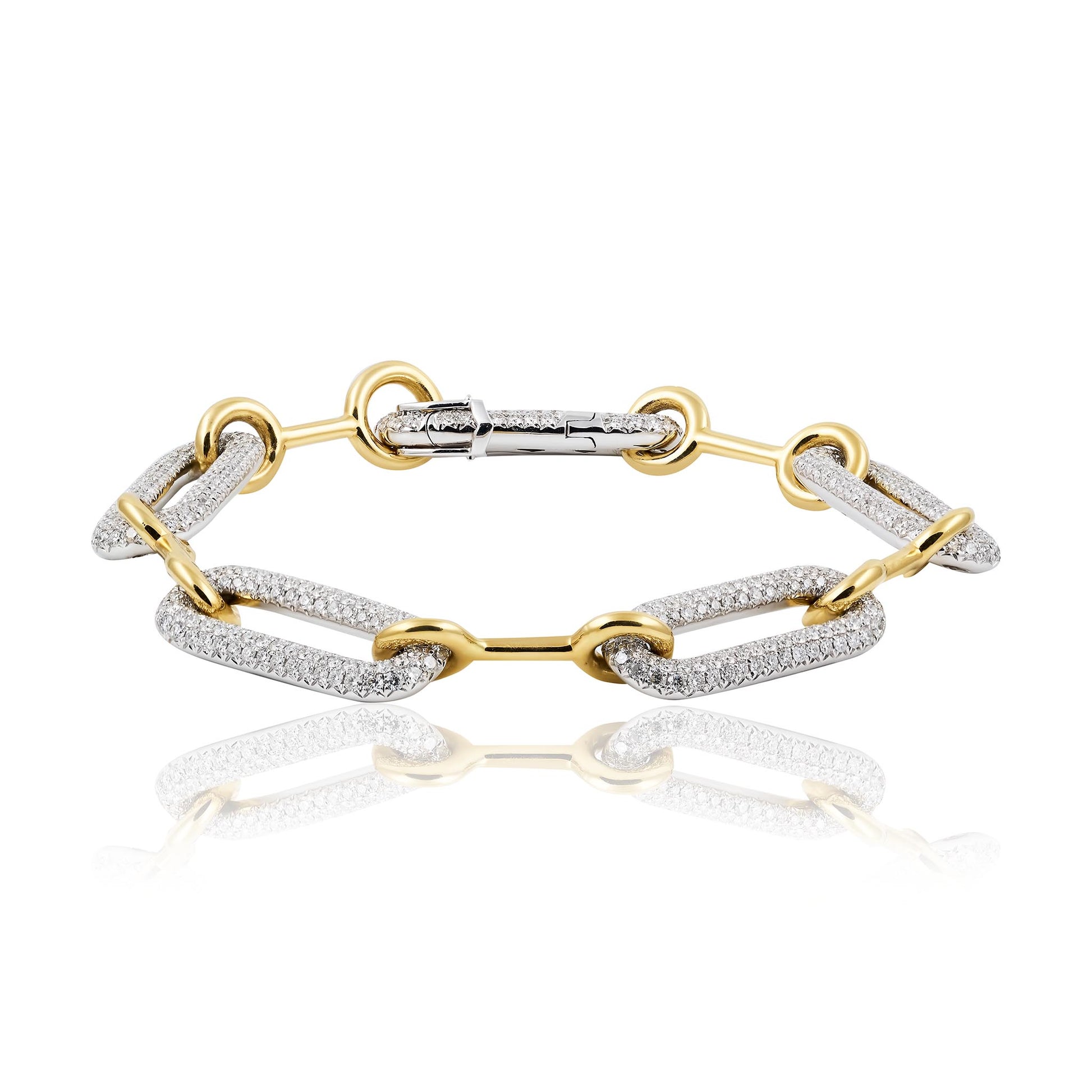 Diamond set oval link Bracelet