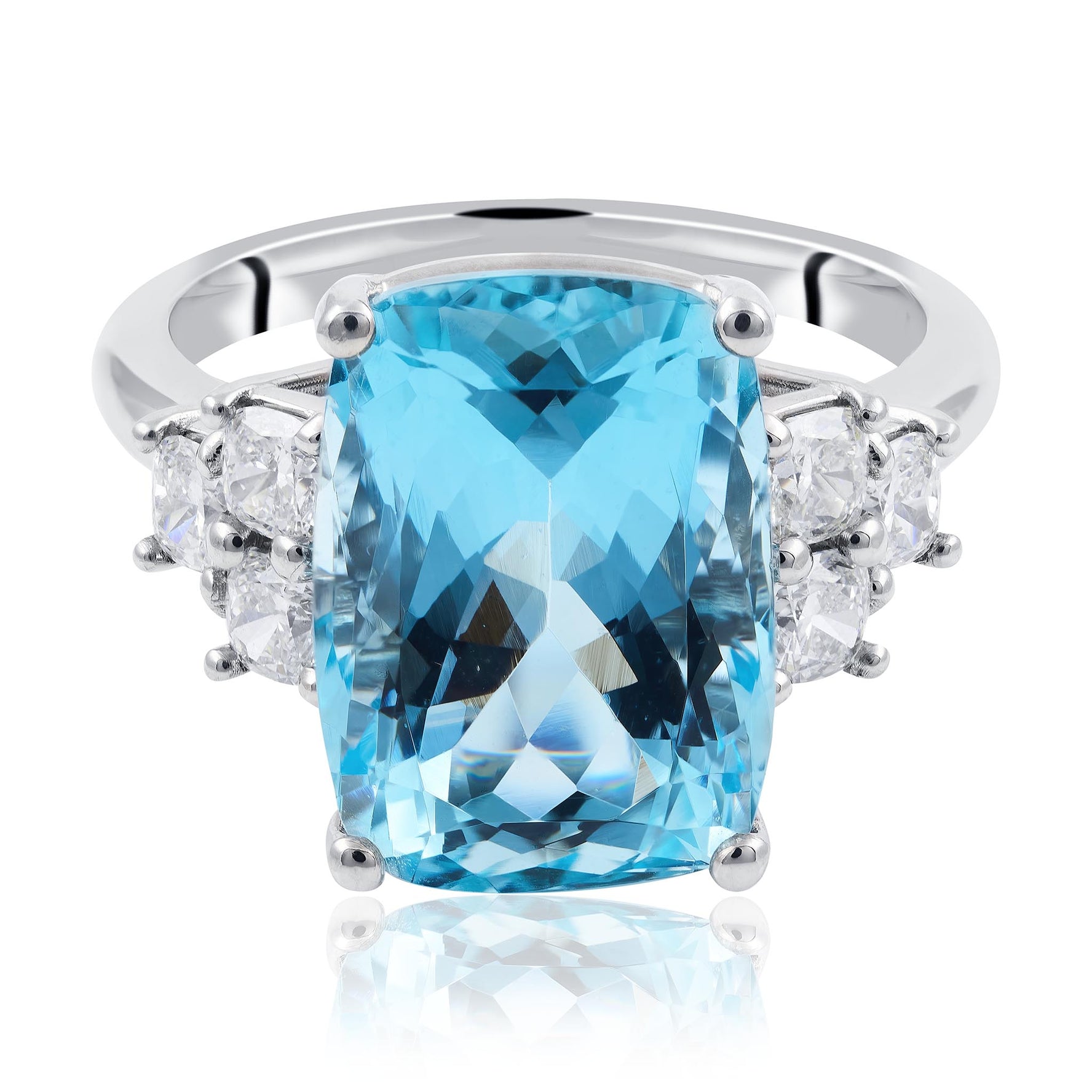 Aquamarine and Diamond Ring