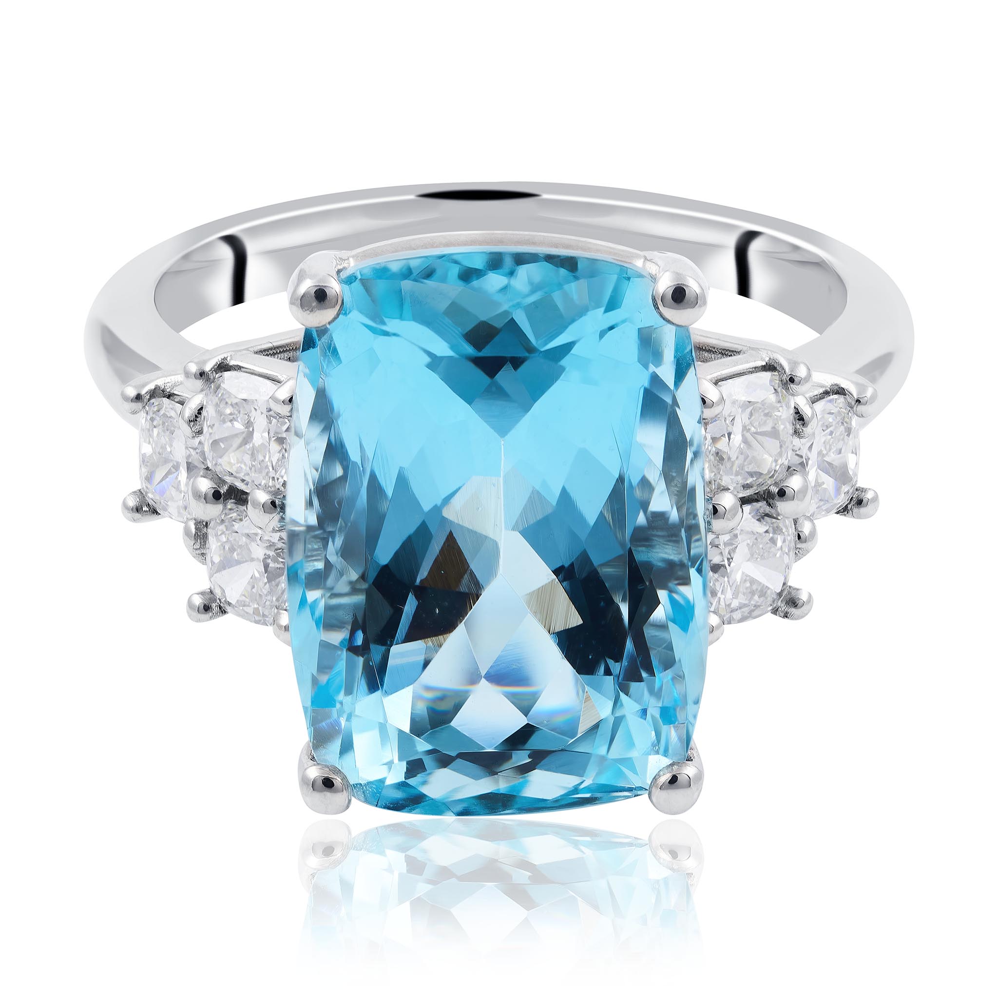 Aquamarine and Diamond Ring