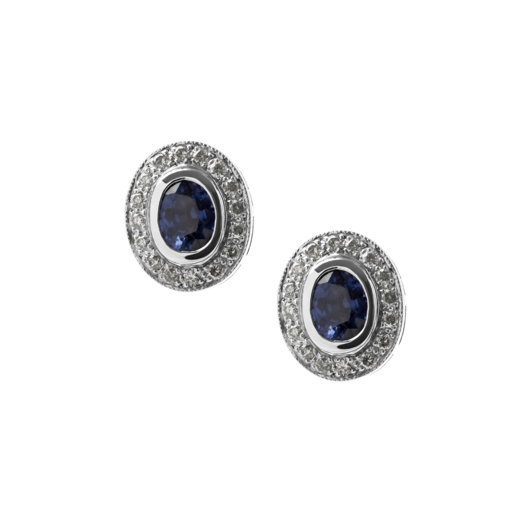 Ceylon Sapphire Stud Earrings