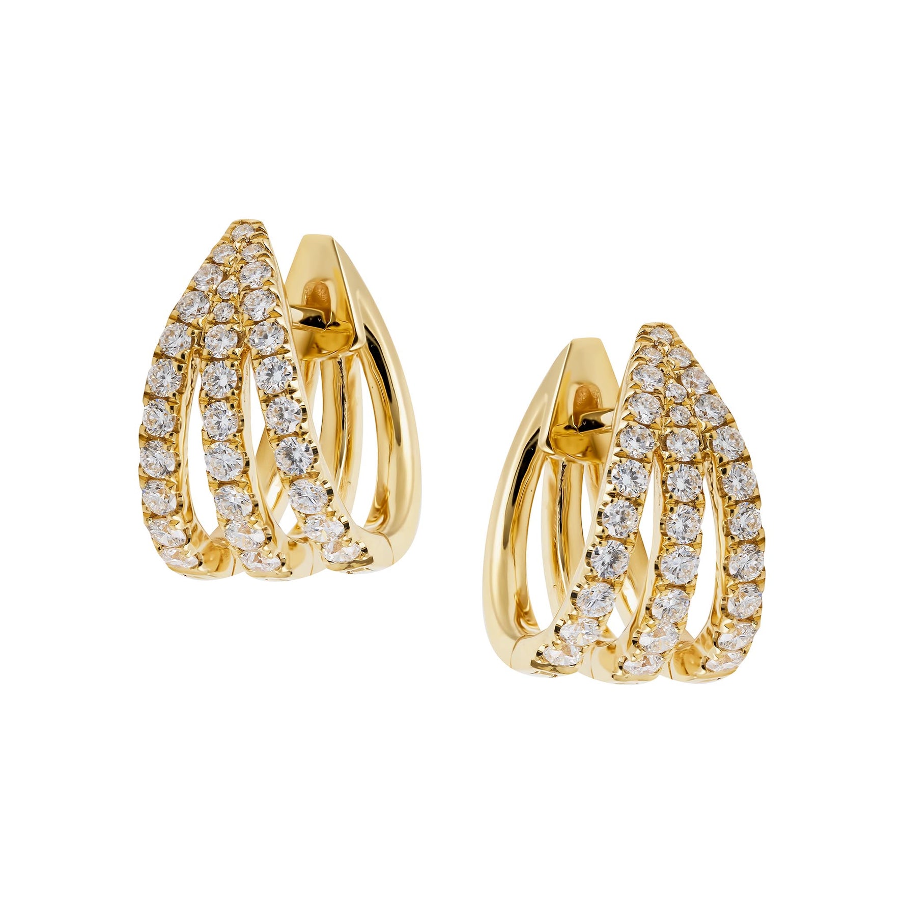Split Design Diamond Hoops