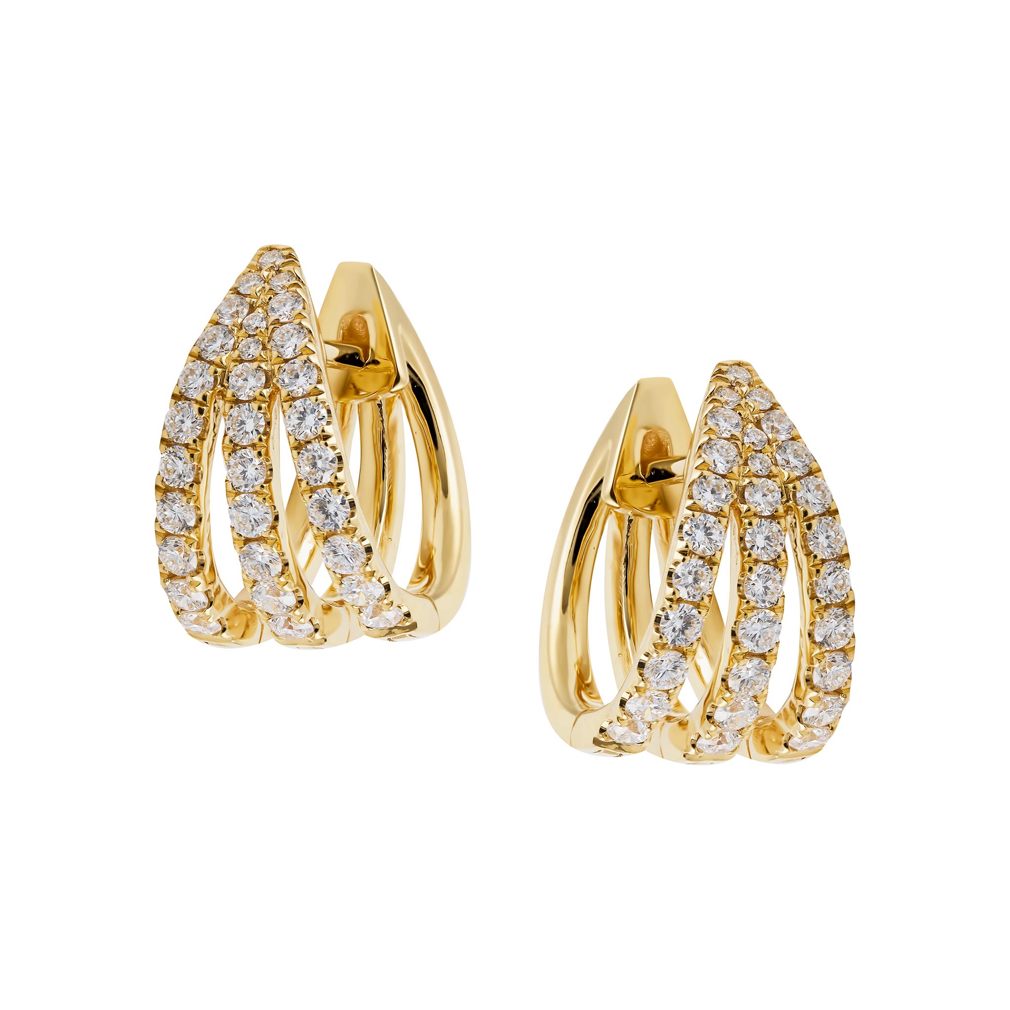 Split Design Diamond Hoops