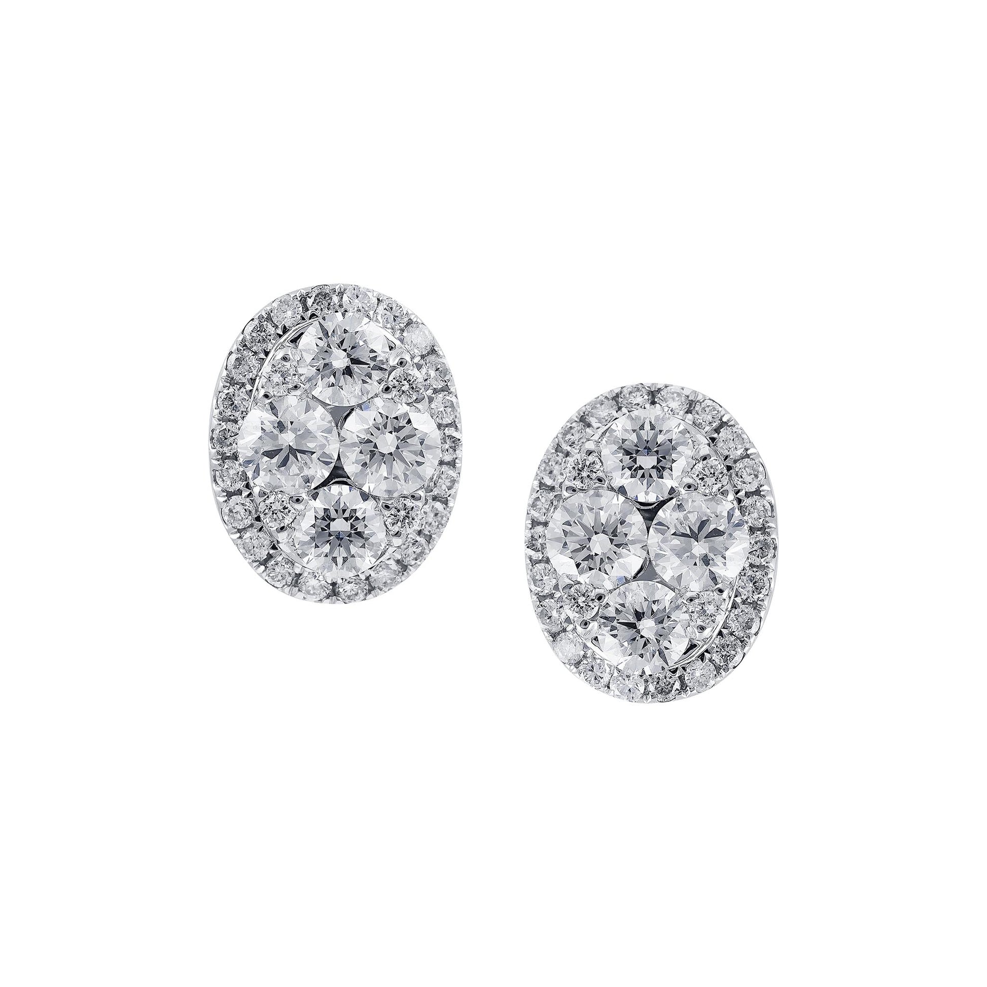 Oval Shaped Diamond Studs